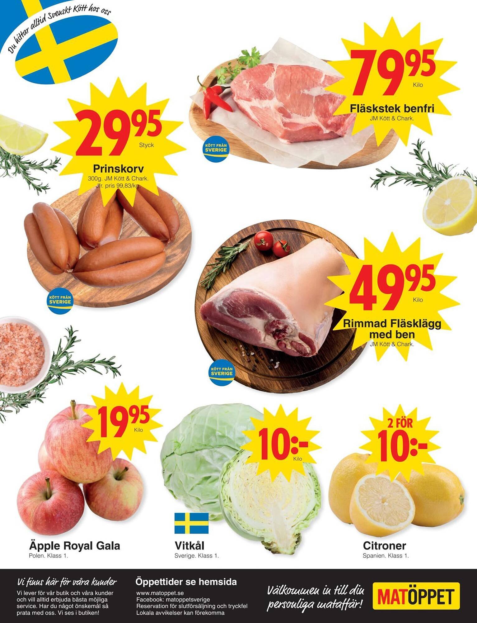 Matöppet reklamblad