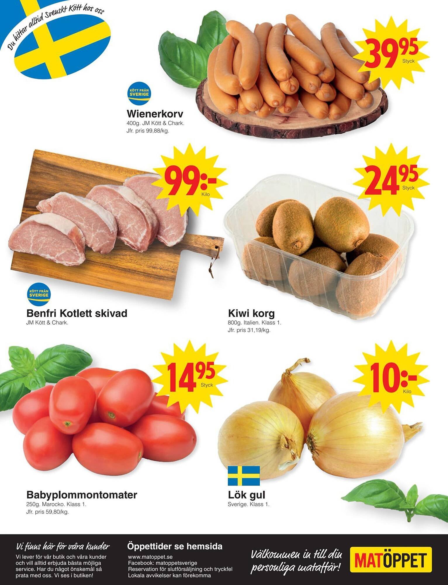 Matöppet reklamblad