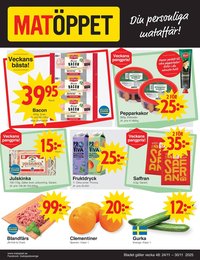Matöppet reklamblad