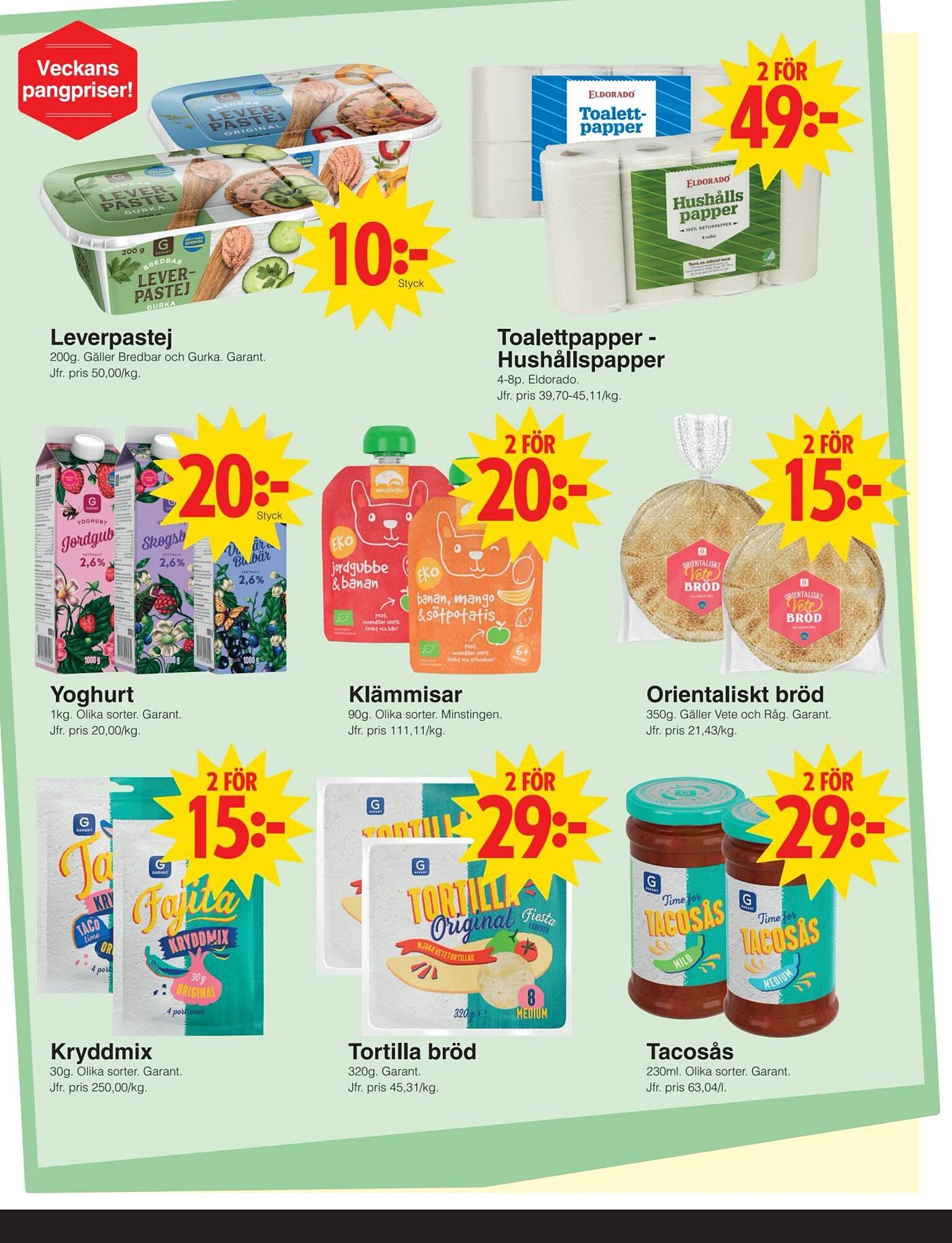 Matöppet reklamblad