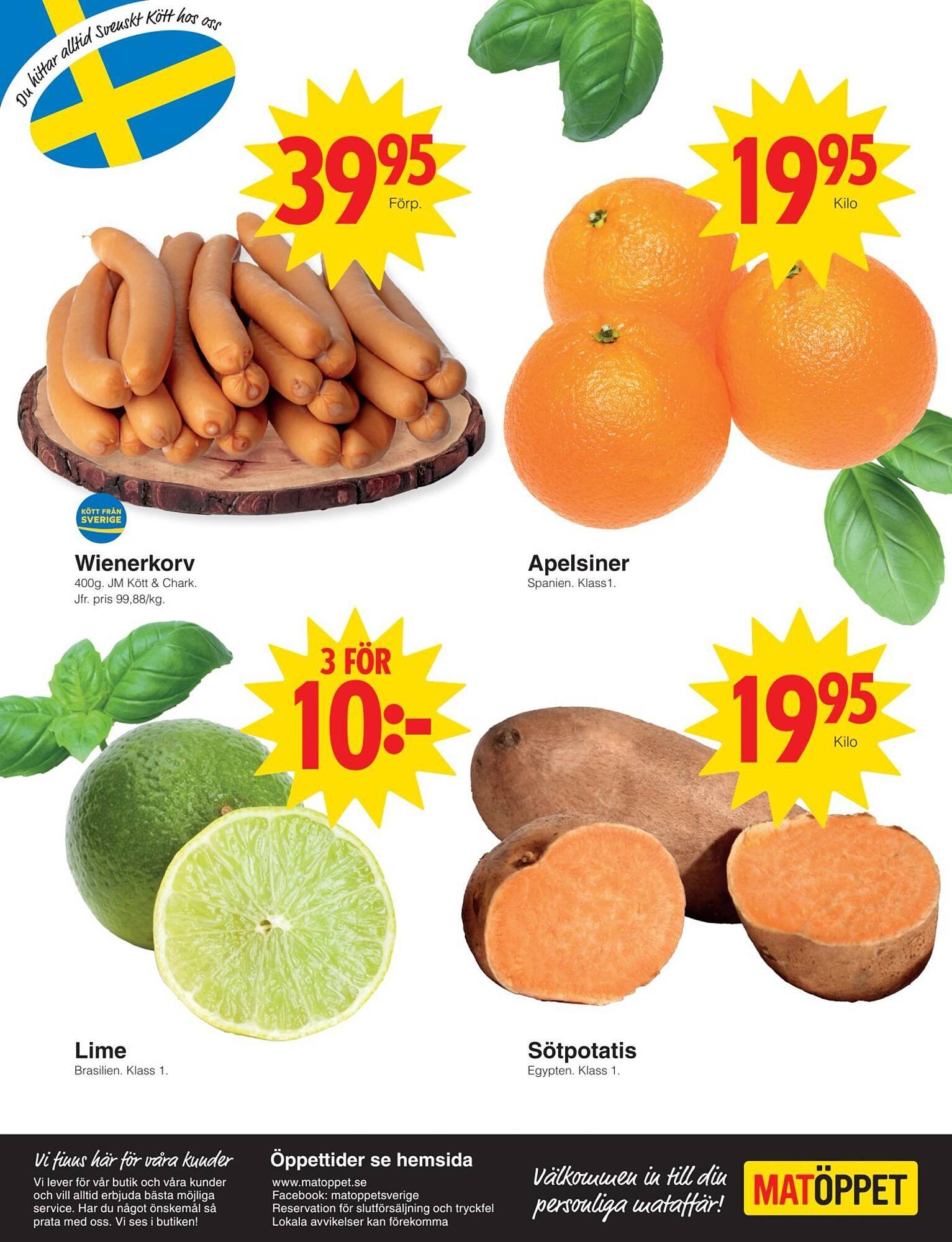 Matöppet reklamblad