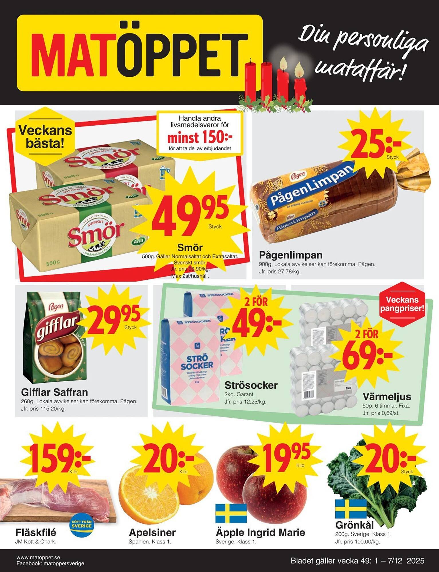 Matöppet reklamblad