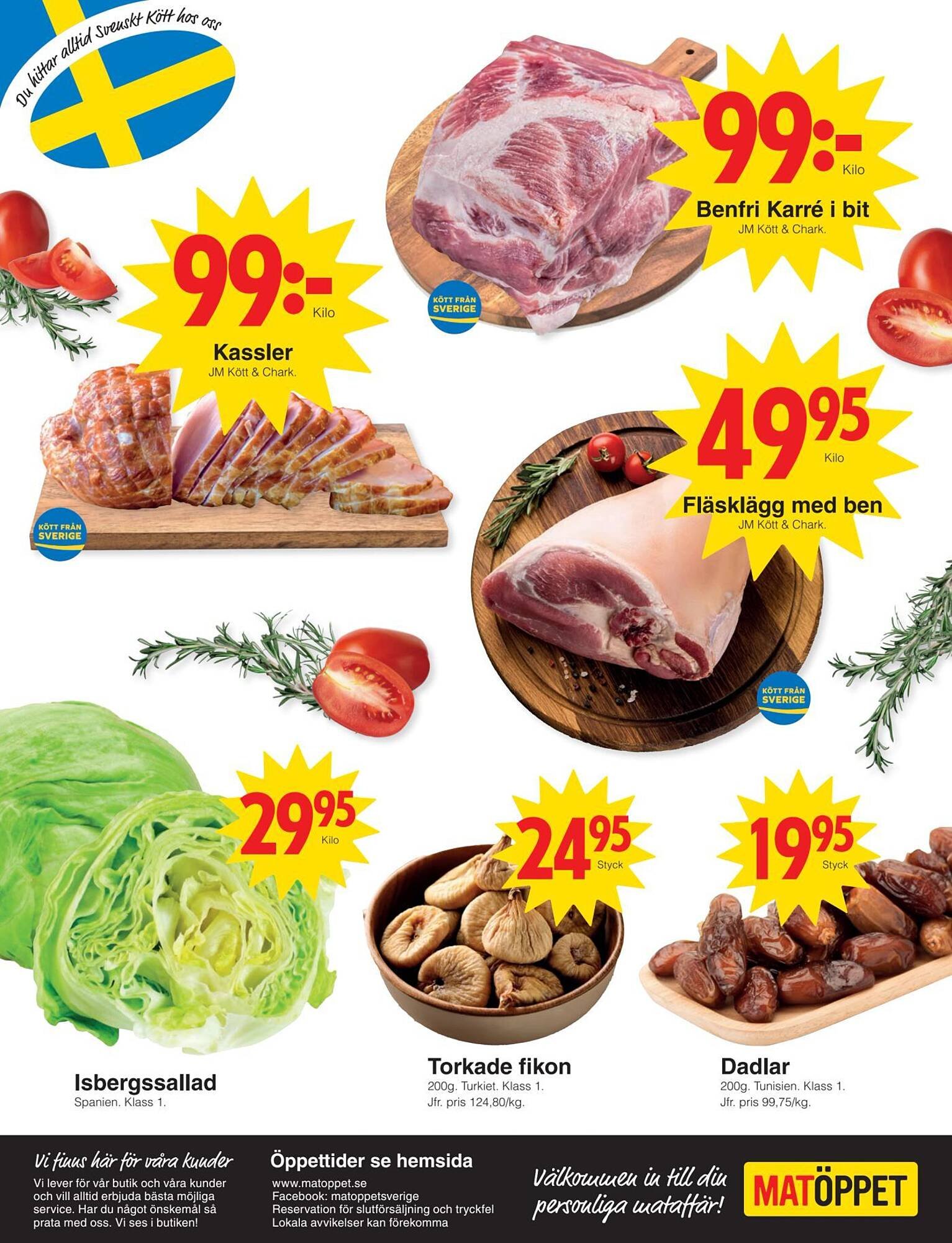 Matöppet reklamblad