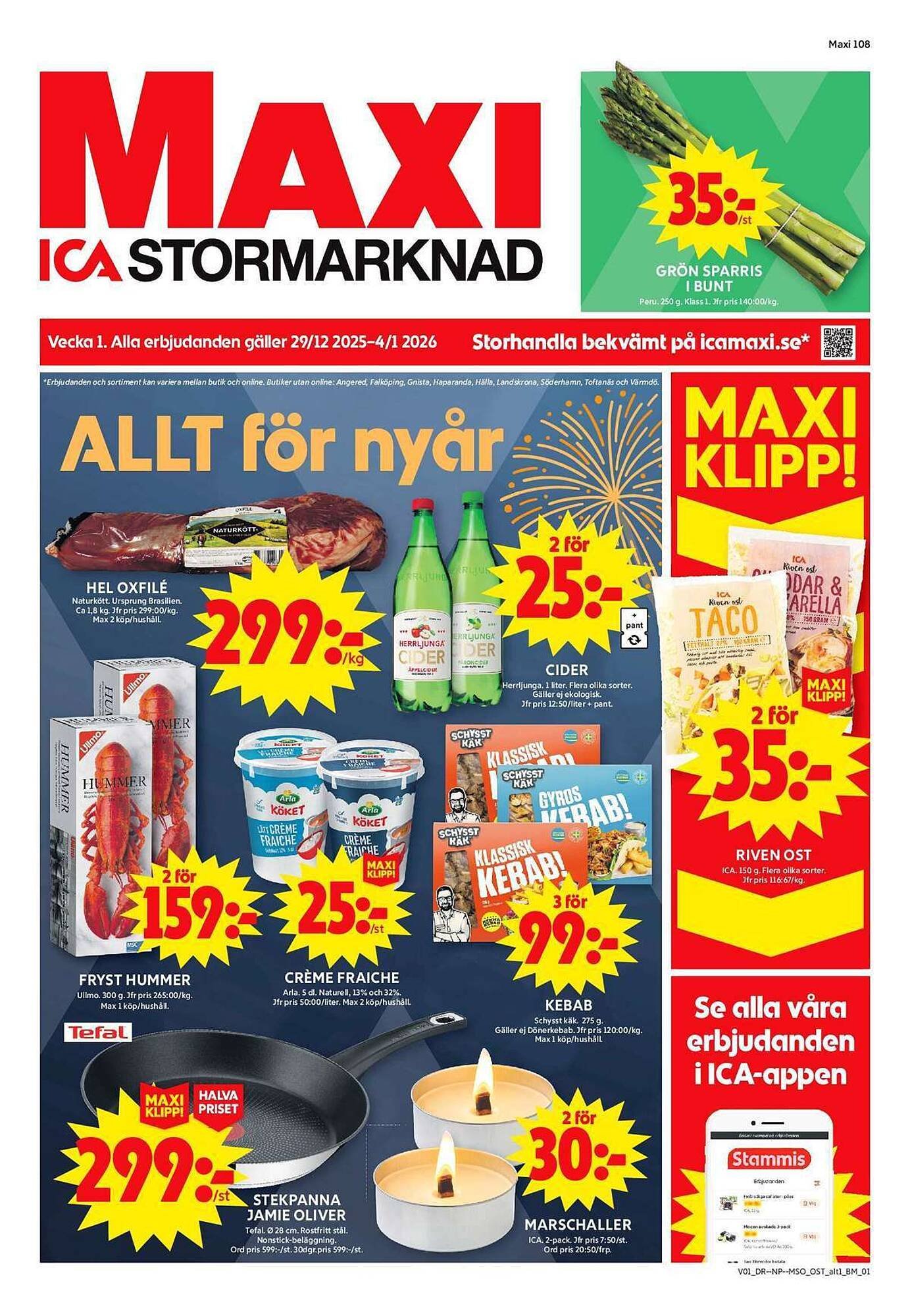 ICA Maxi reklamblad (2025-12-29 - 2026-01-04)