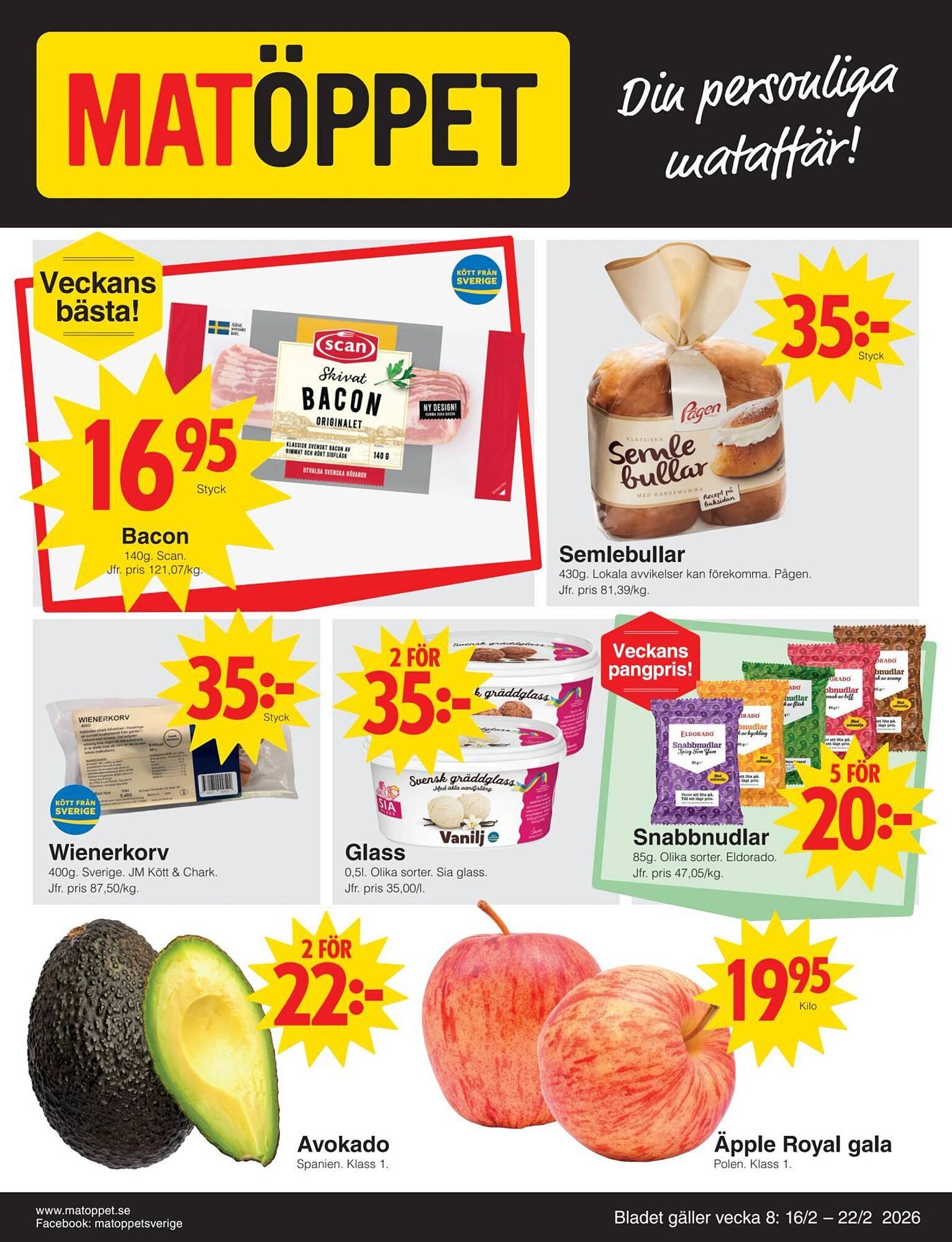 Matöppet reklamblad