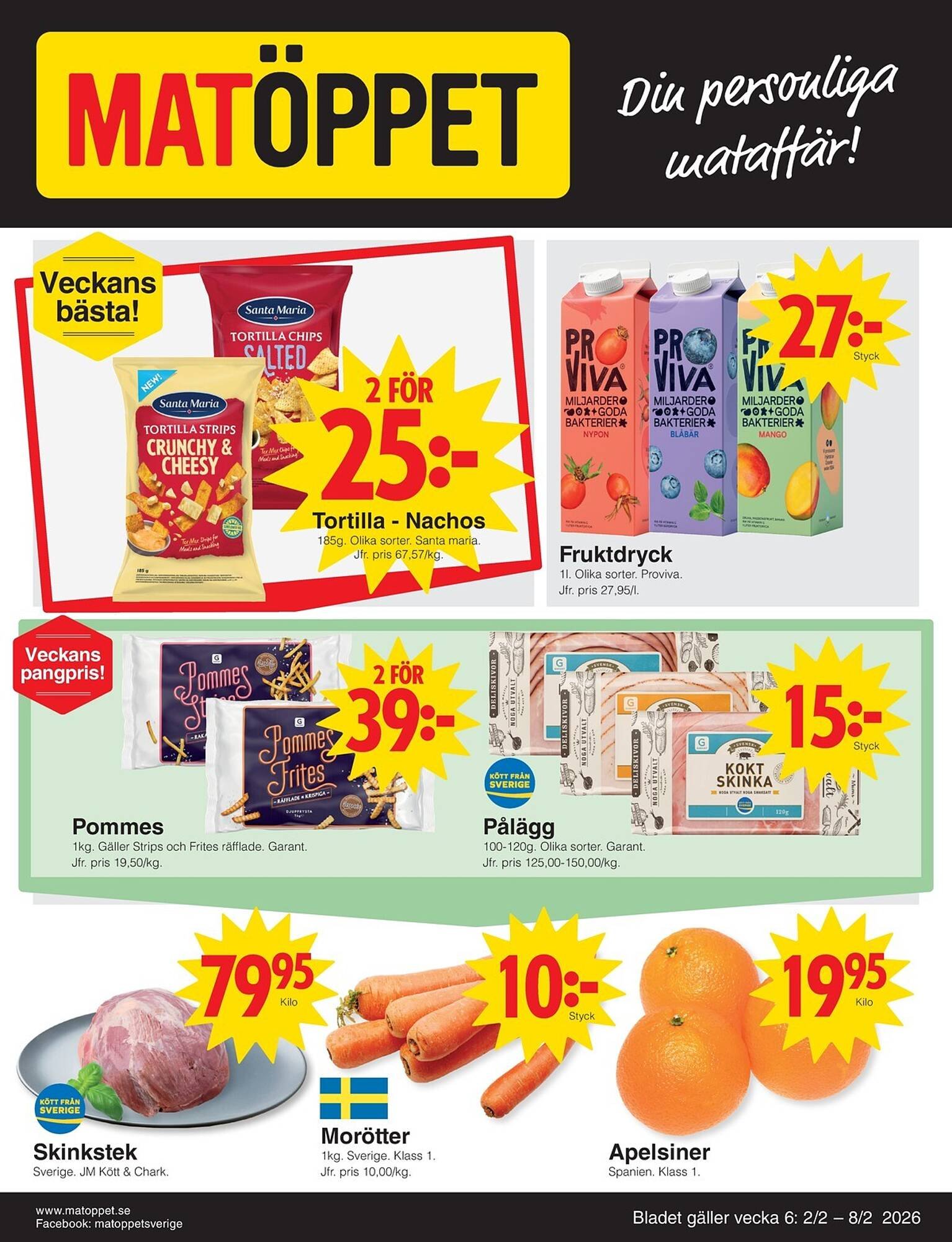 Matöppet reklamblad