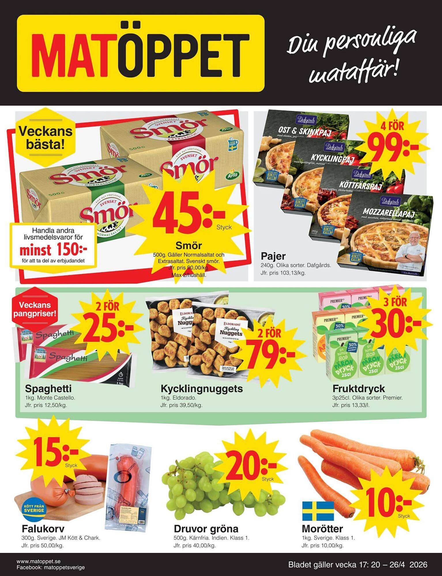 Matöppet reklamblad