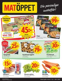 Matöppet reklamblad