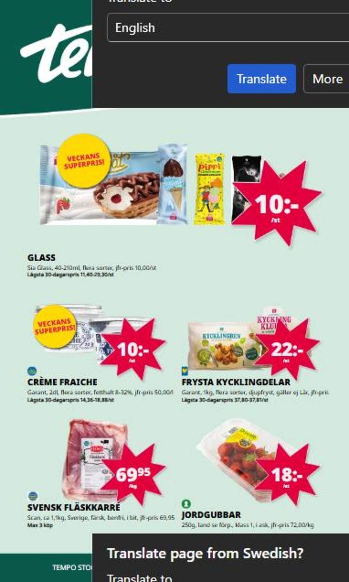 Tempo reklamblad
