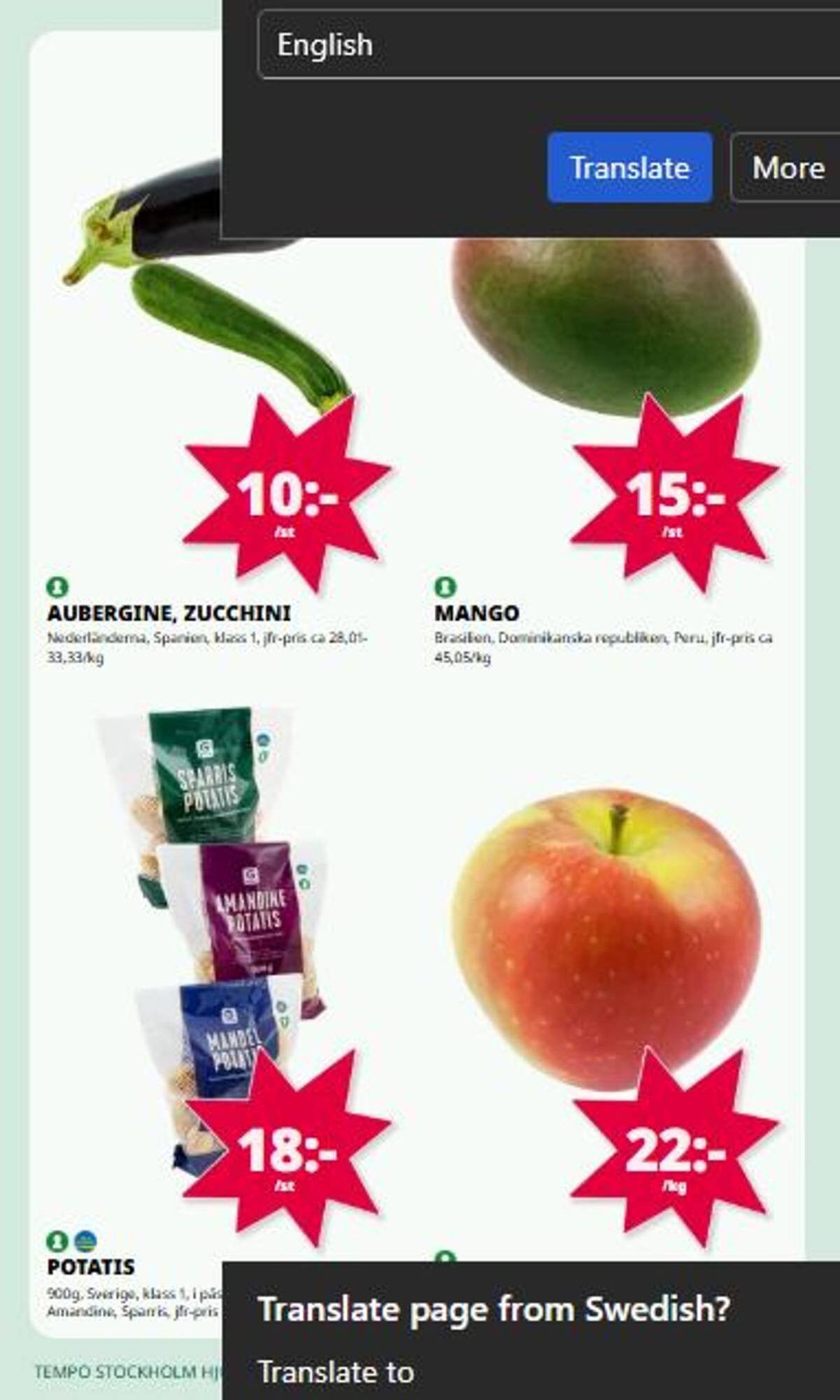 Tempo reklamblad