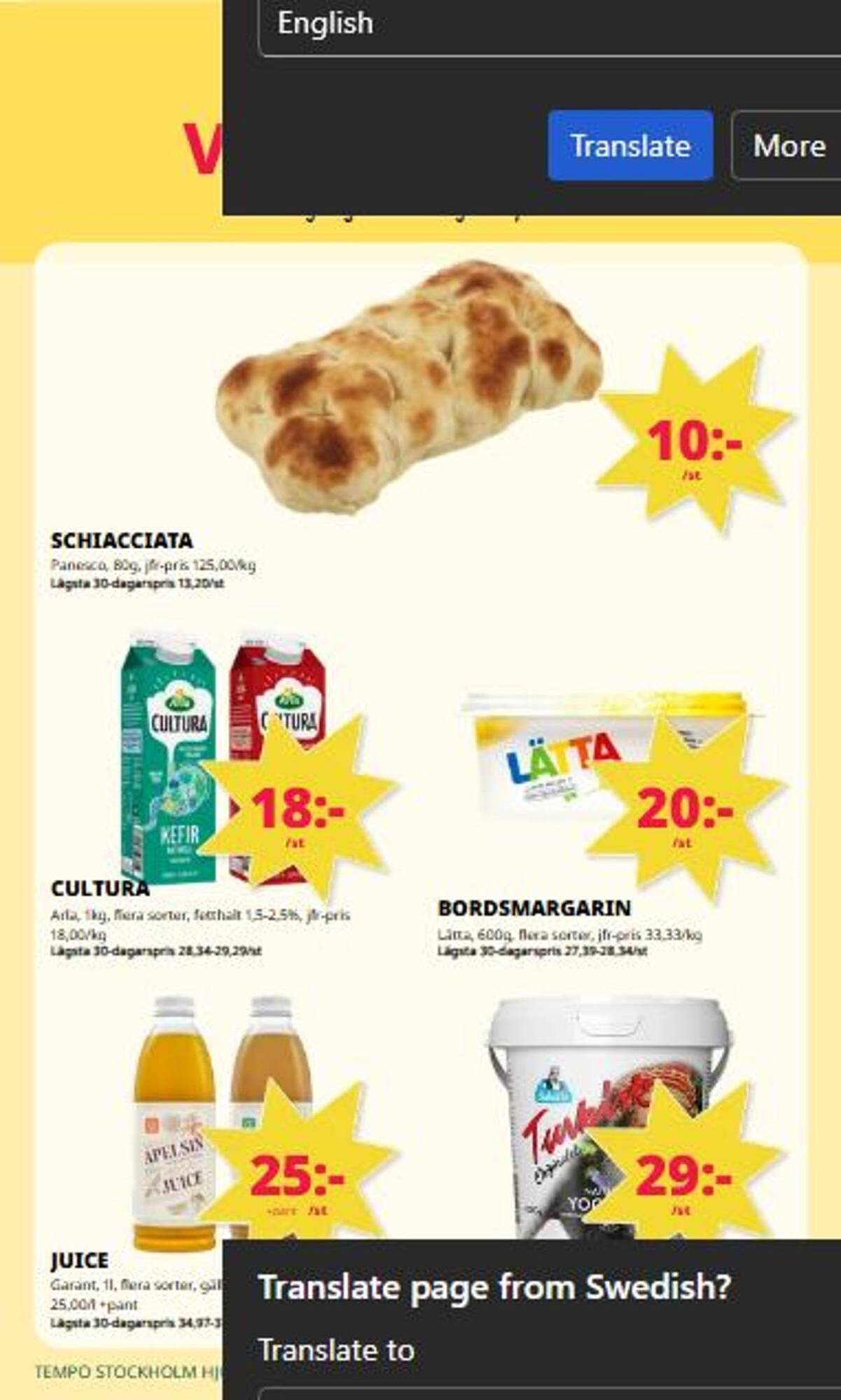 Tempo reklamblad