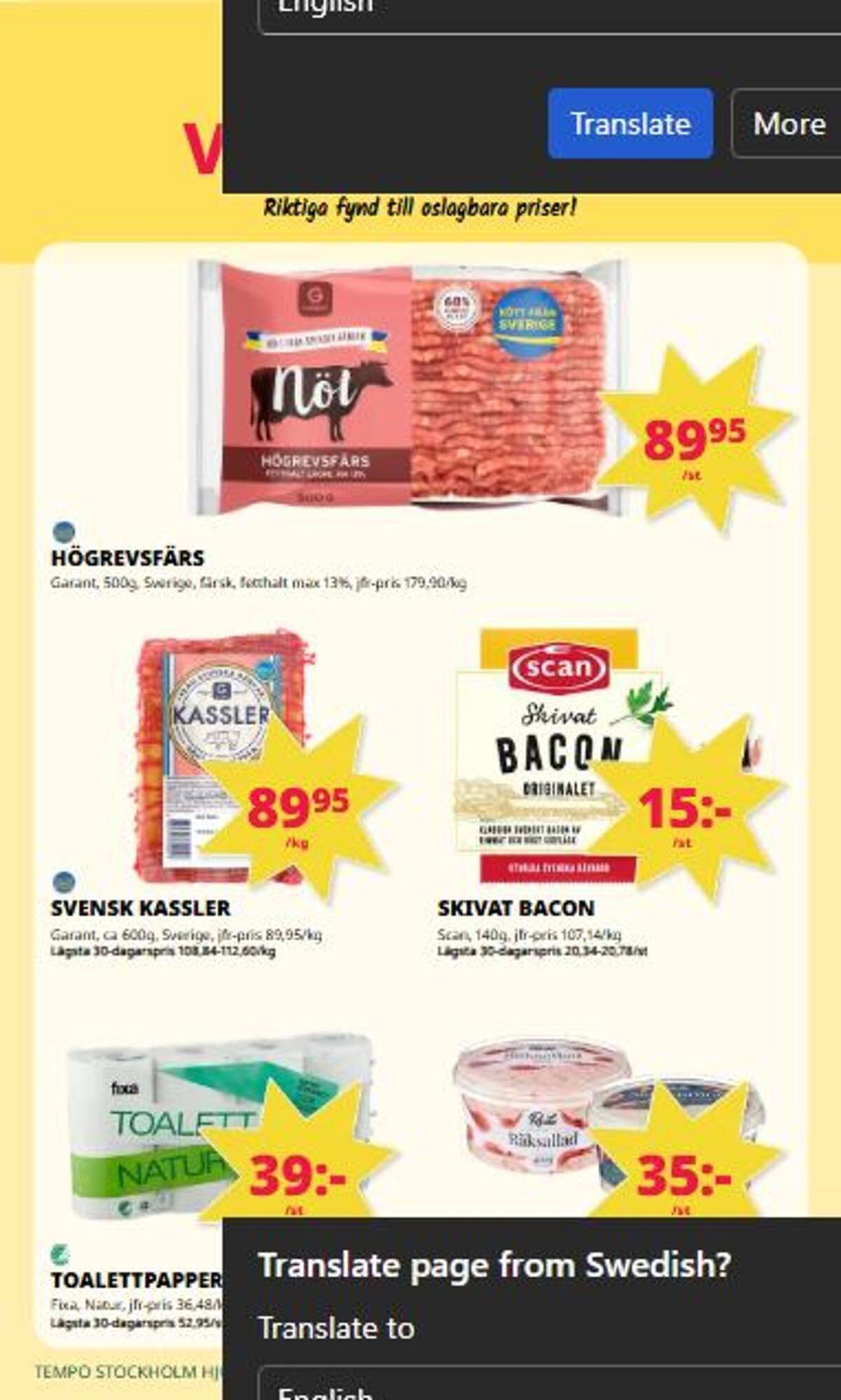Tempo reklamblad