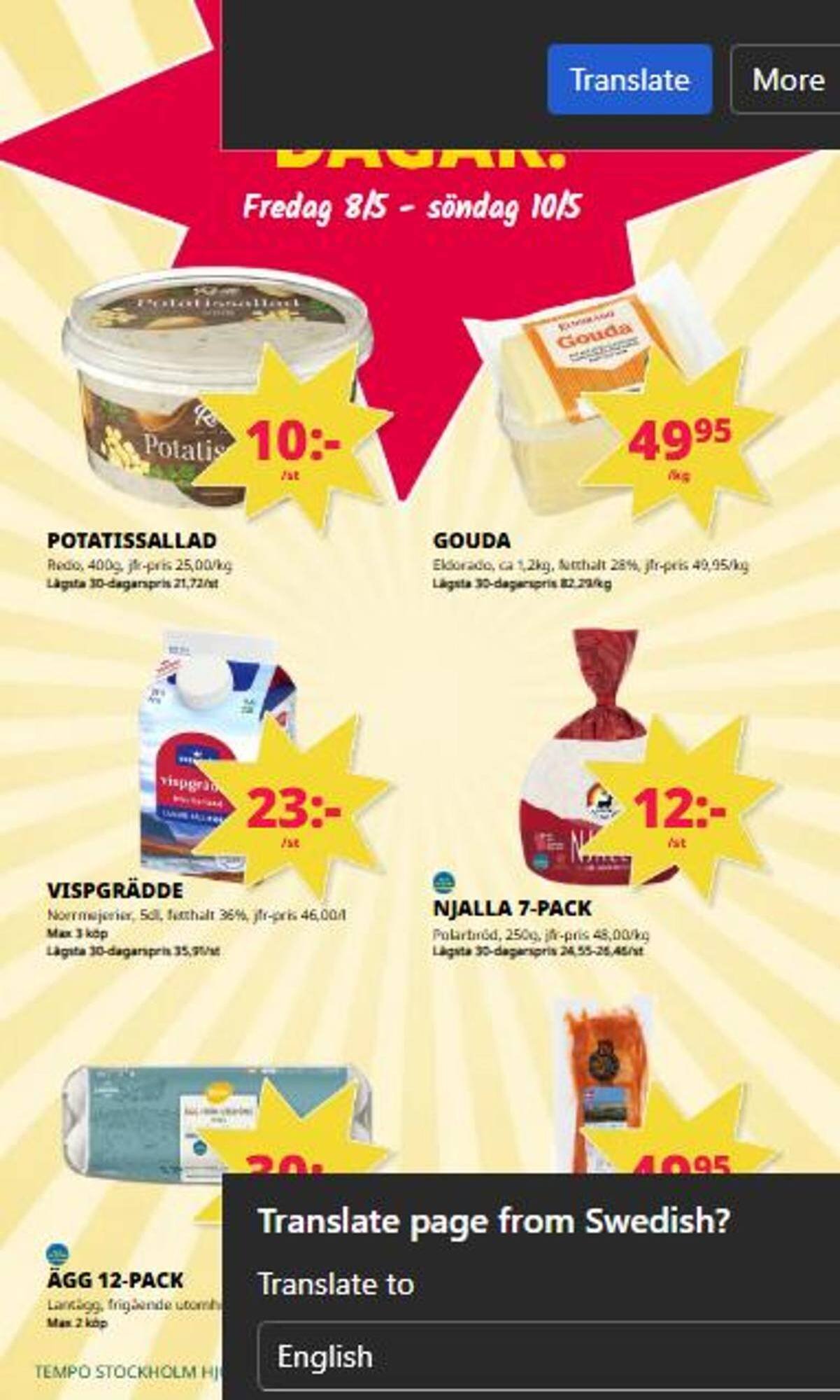 Tempo reklamblad