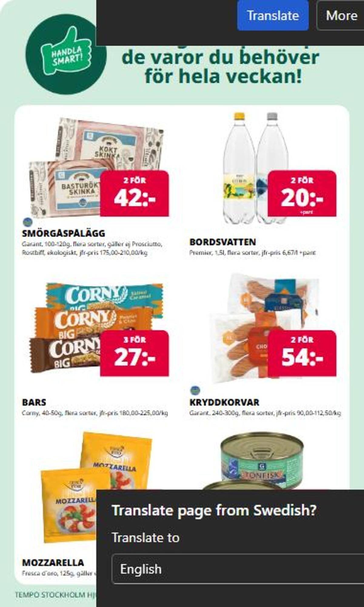 Tempo reklamblad