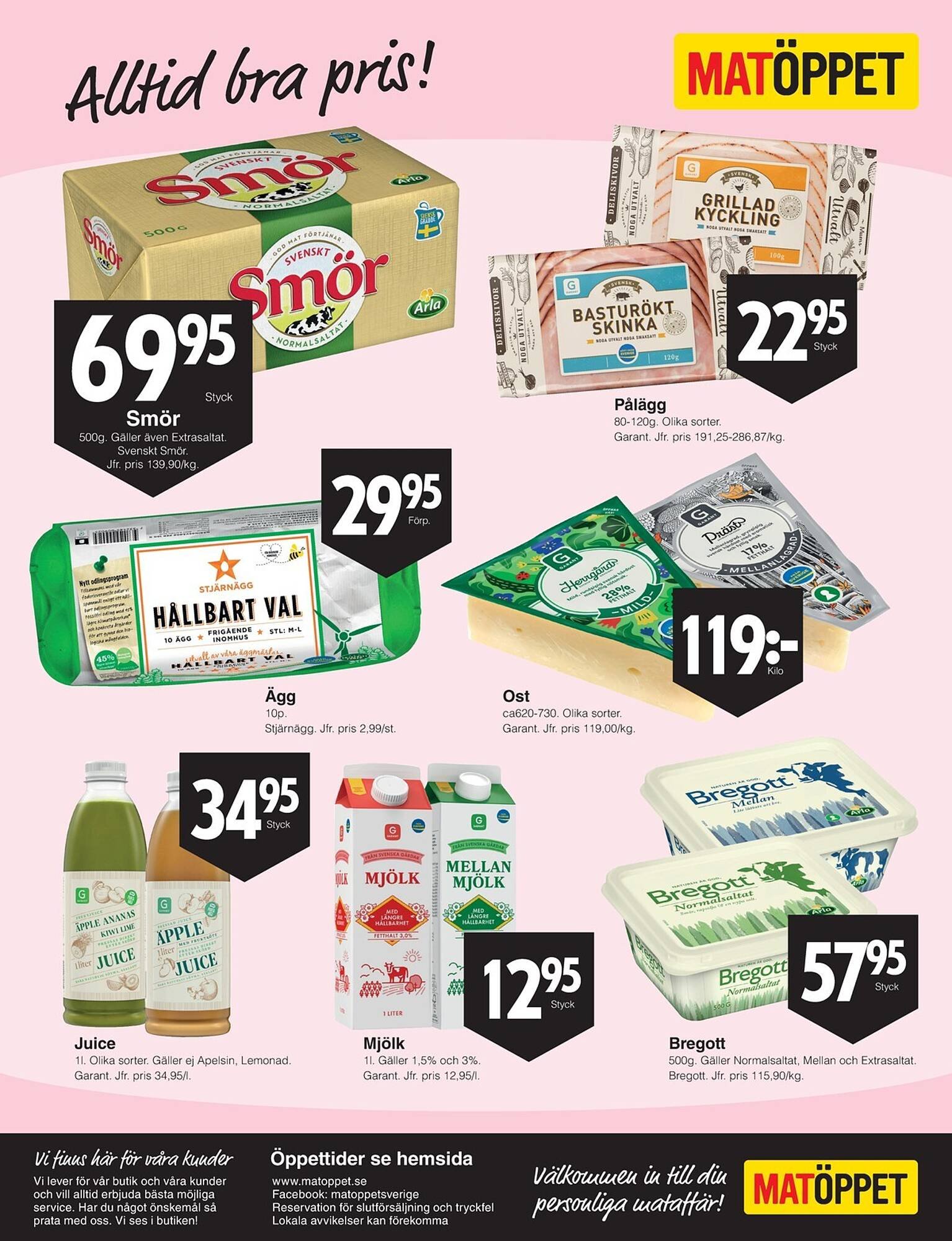 Matöppet reklamblad