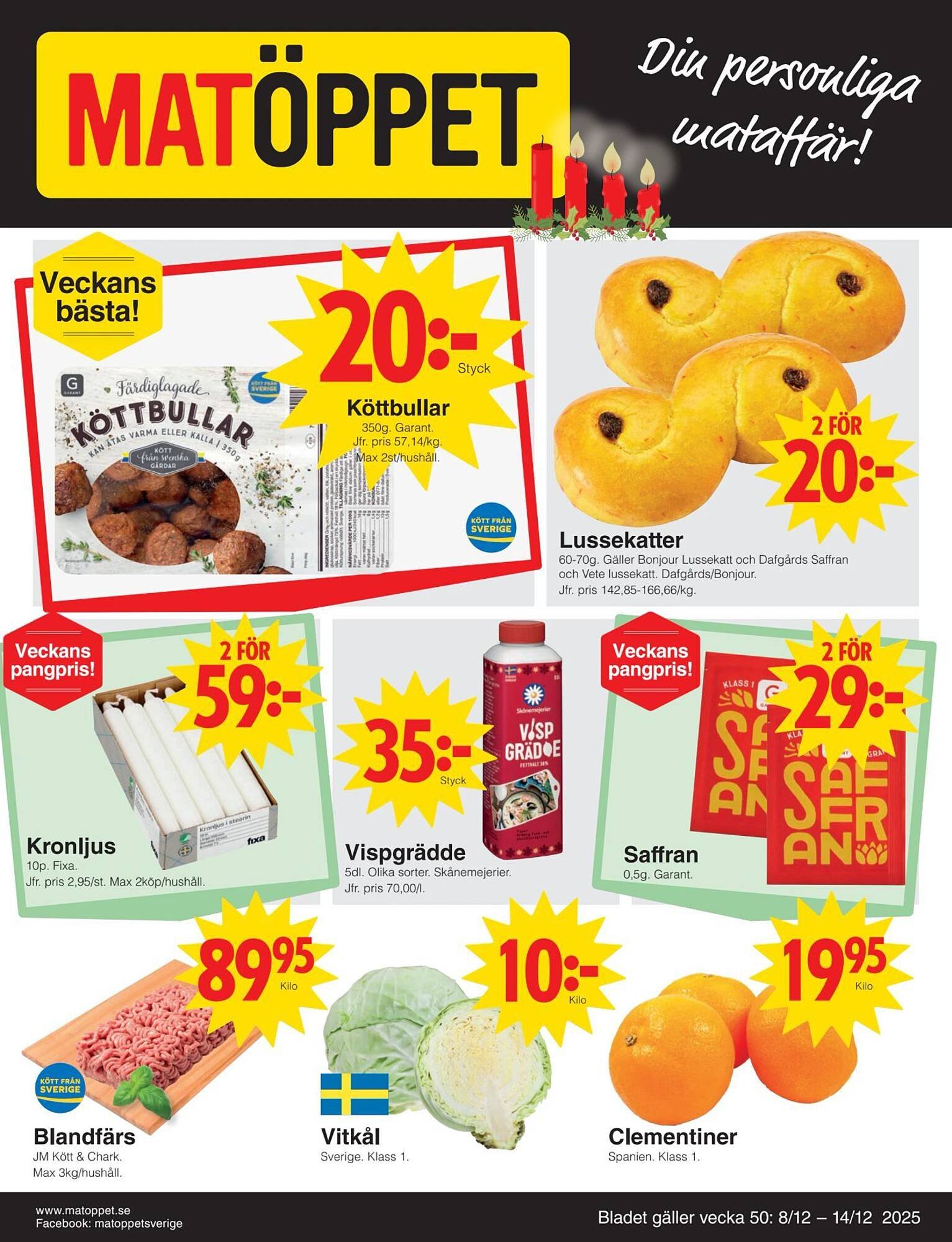 Matöppet reklamblad