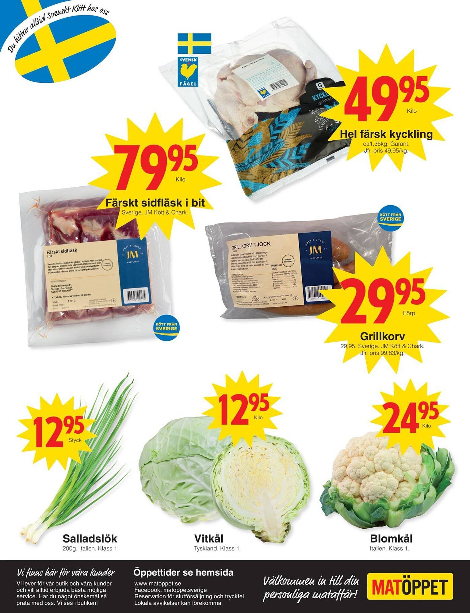 Matöppet reklamblad