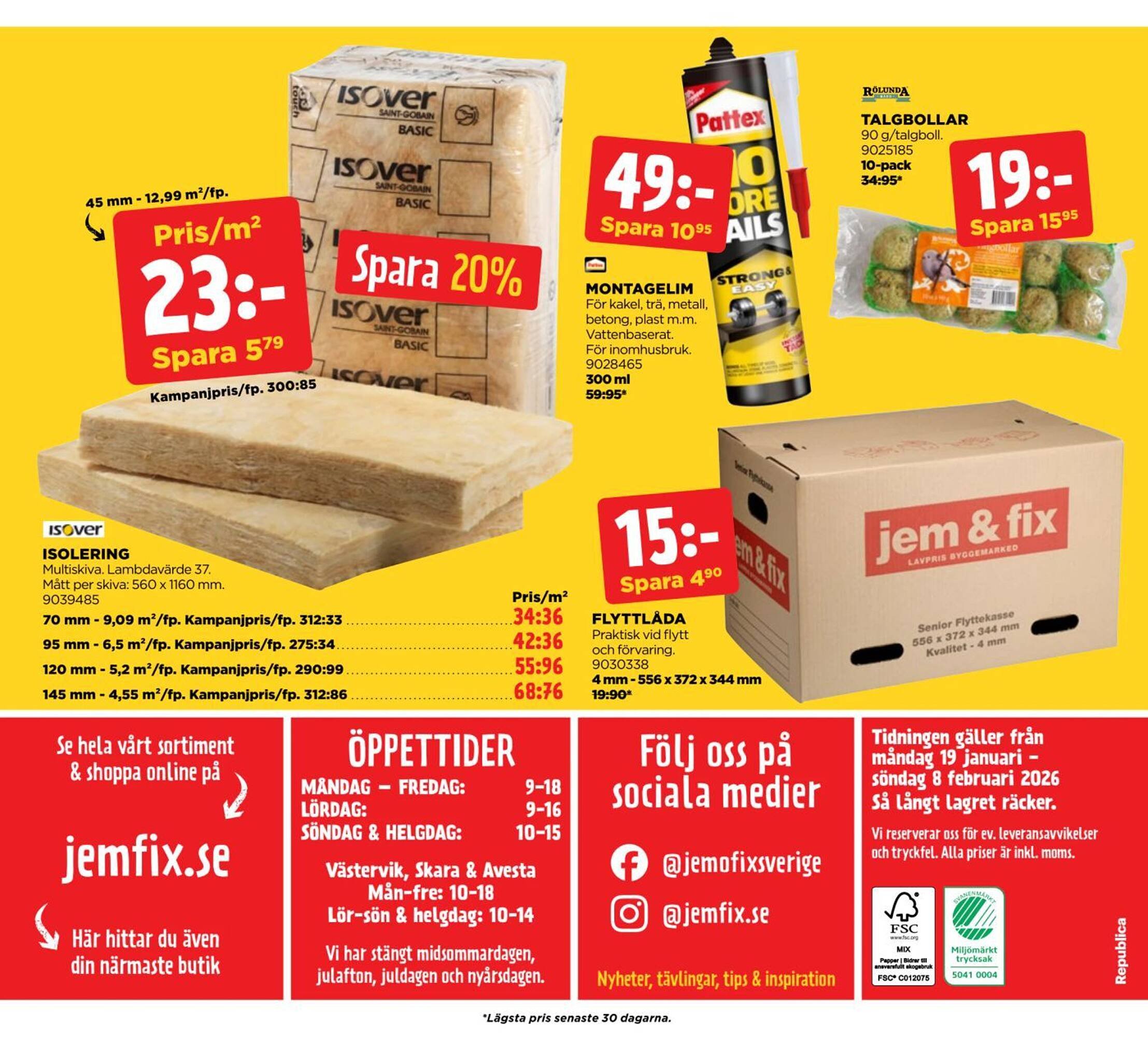Jem&amp;Fix reklamblad (2026-01-19 - 2026-02-09)