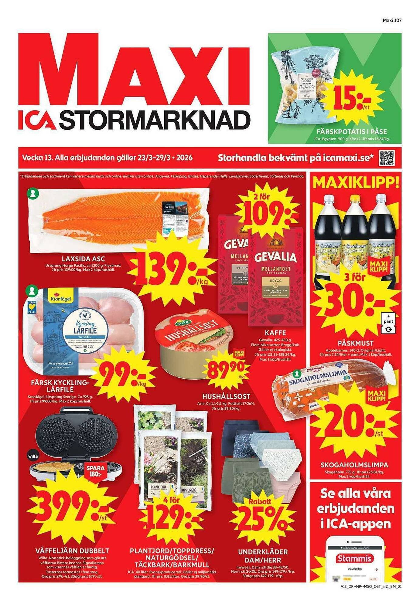 ICA Maxi reklamblad (2026-03-23 - 2026-03-29)