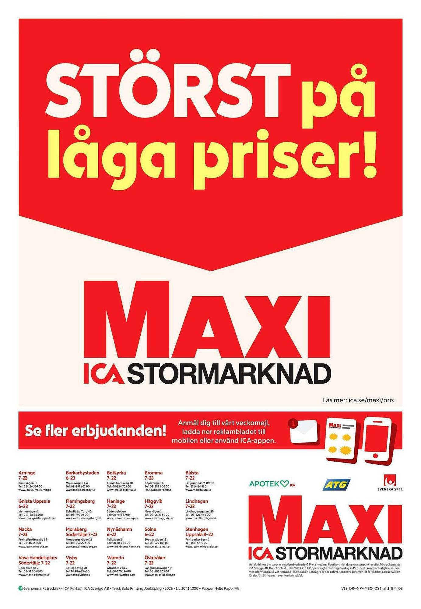 ICA Maxi reklamblad (2026-03-23 - 2026-03-29)