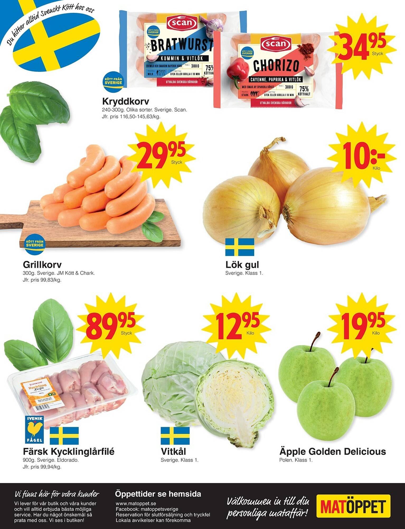 Matöppet reklamblad