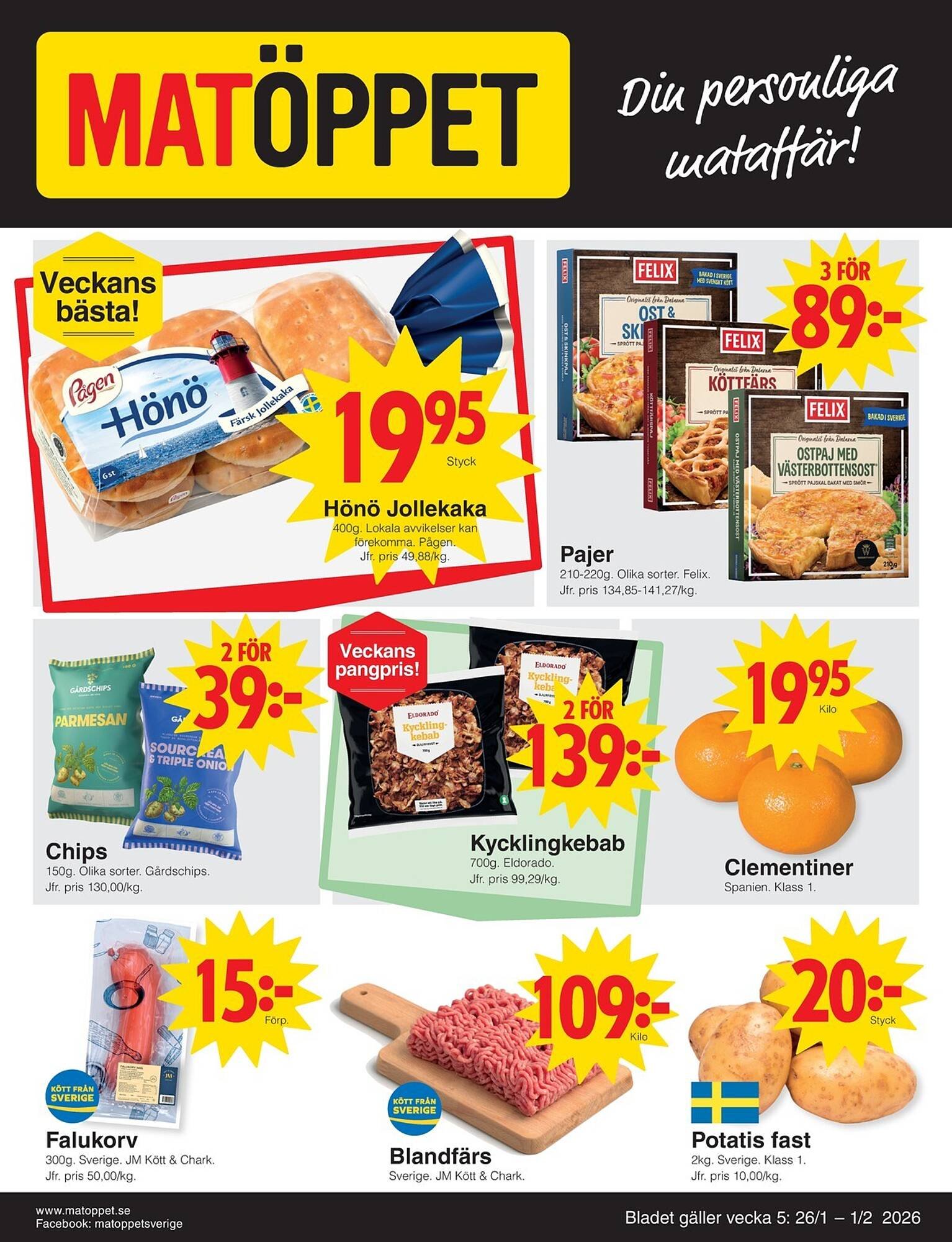 Matöppet reklamblad