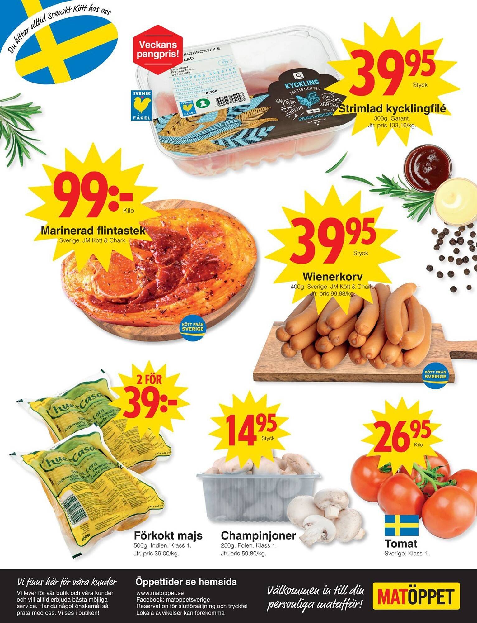 Matöppet reklamblad