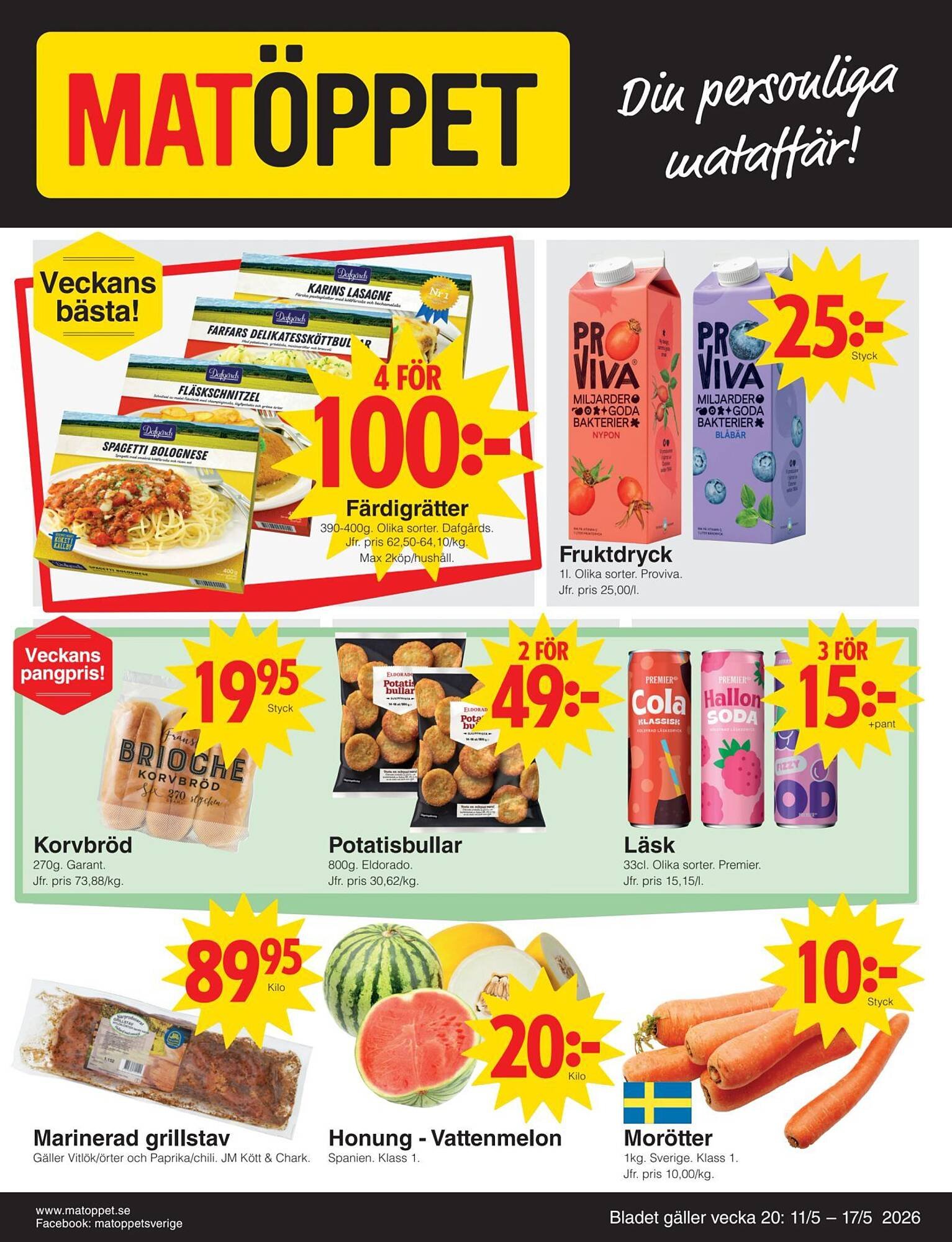 Matöppet reklamblad