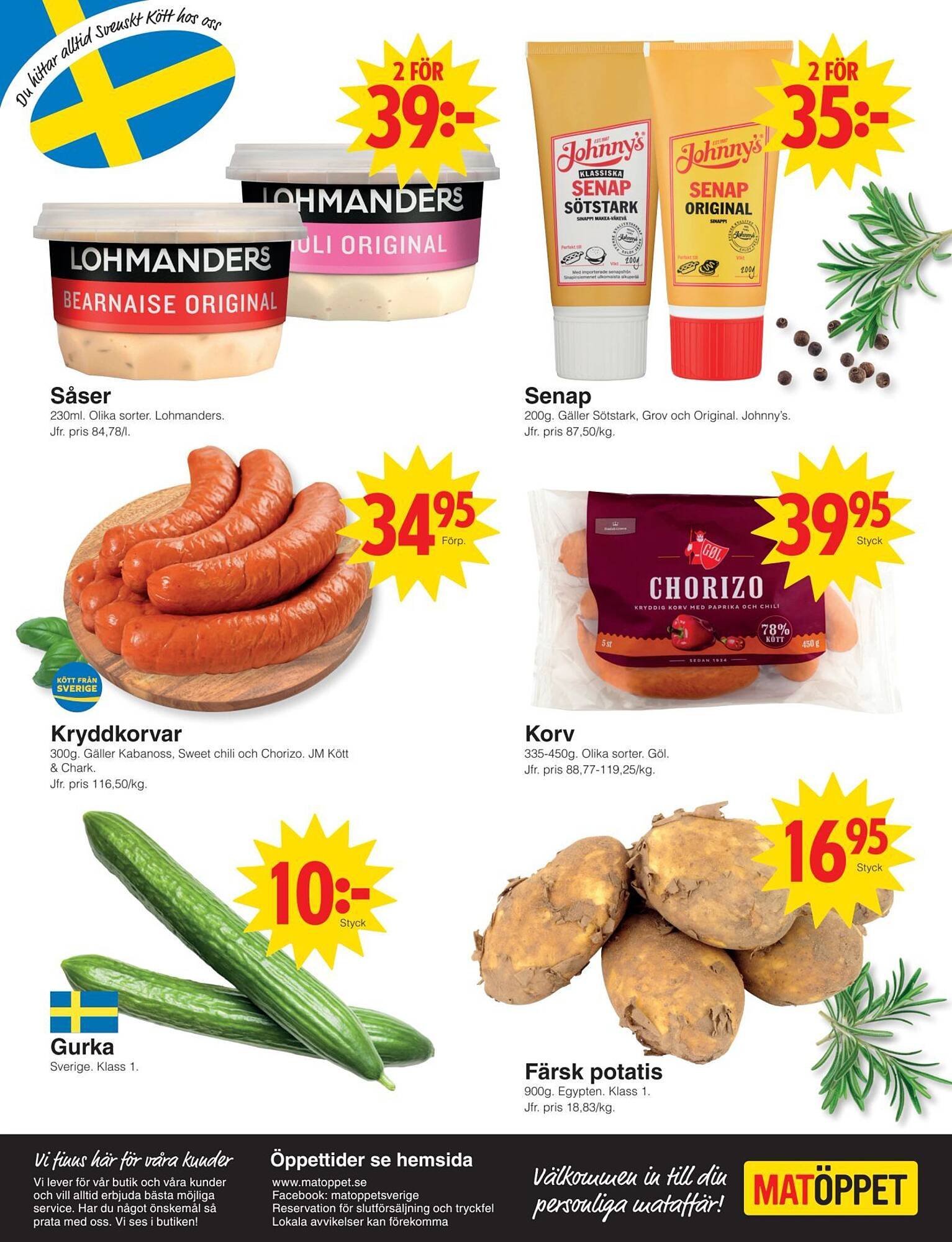 Matöppet reklamblad