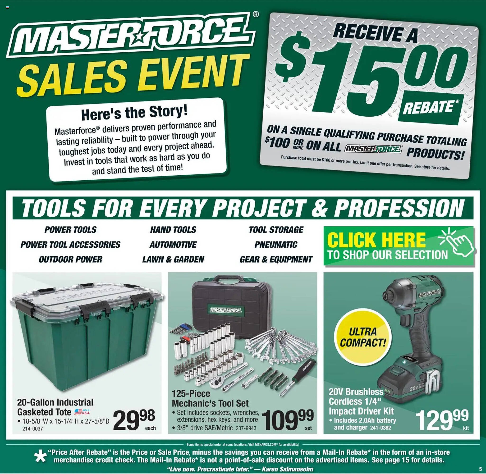 Menards weekly ad