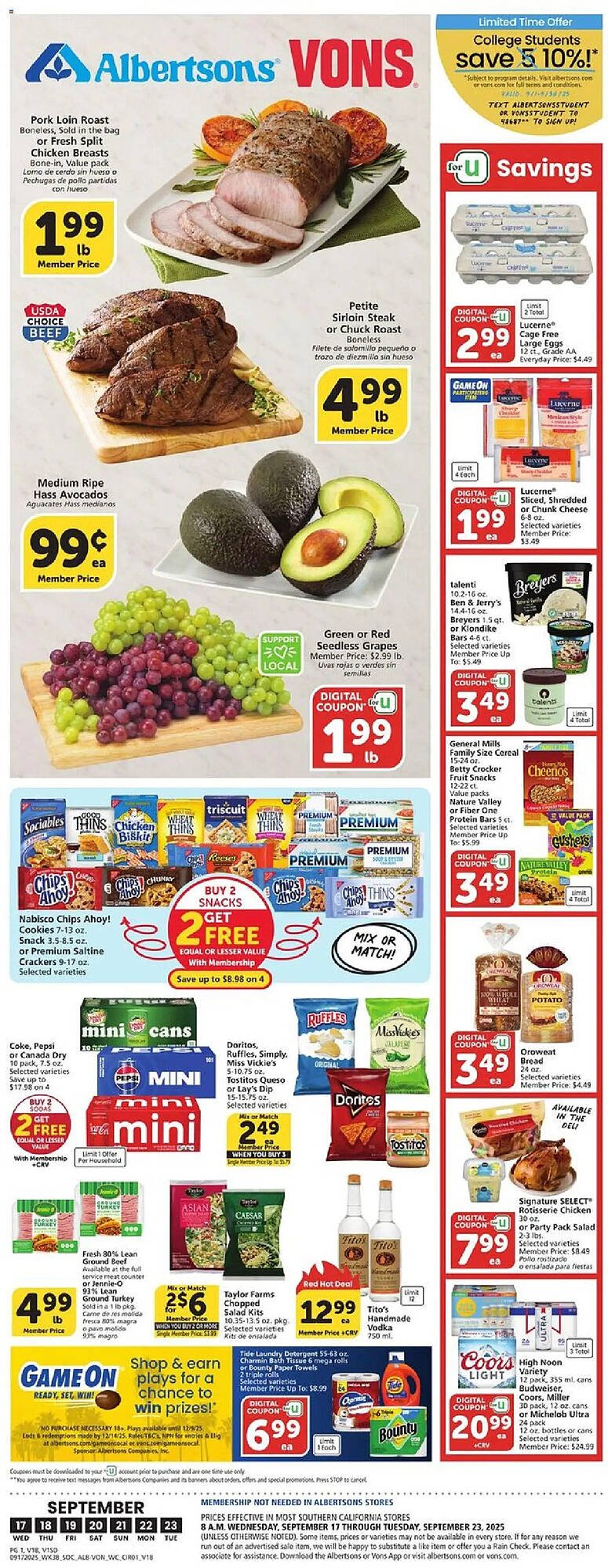 Vons weekly ad (2025-09-17 - 2025-09-23) | 1