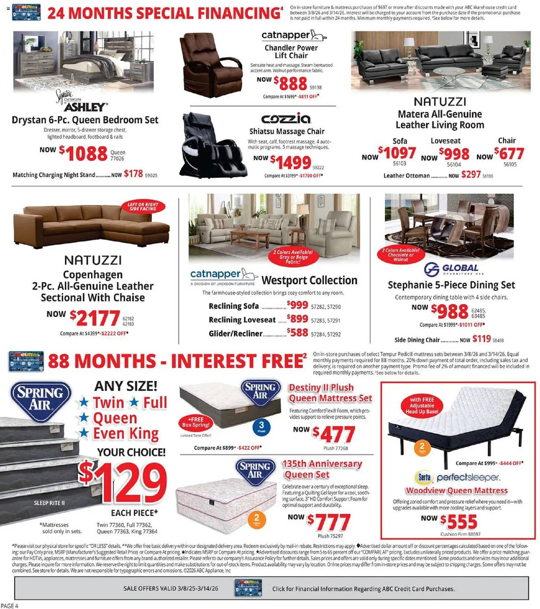 ABC Warehouse weekly ad