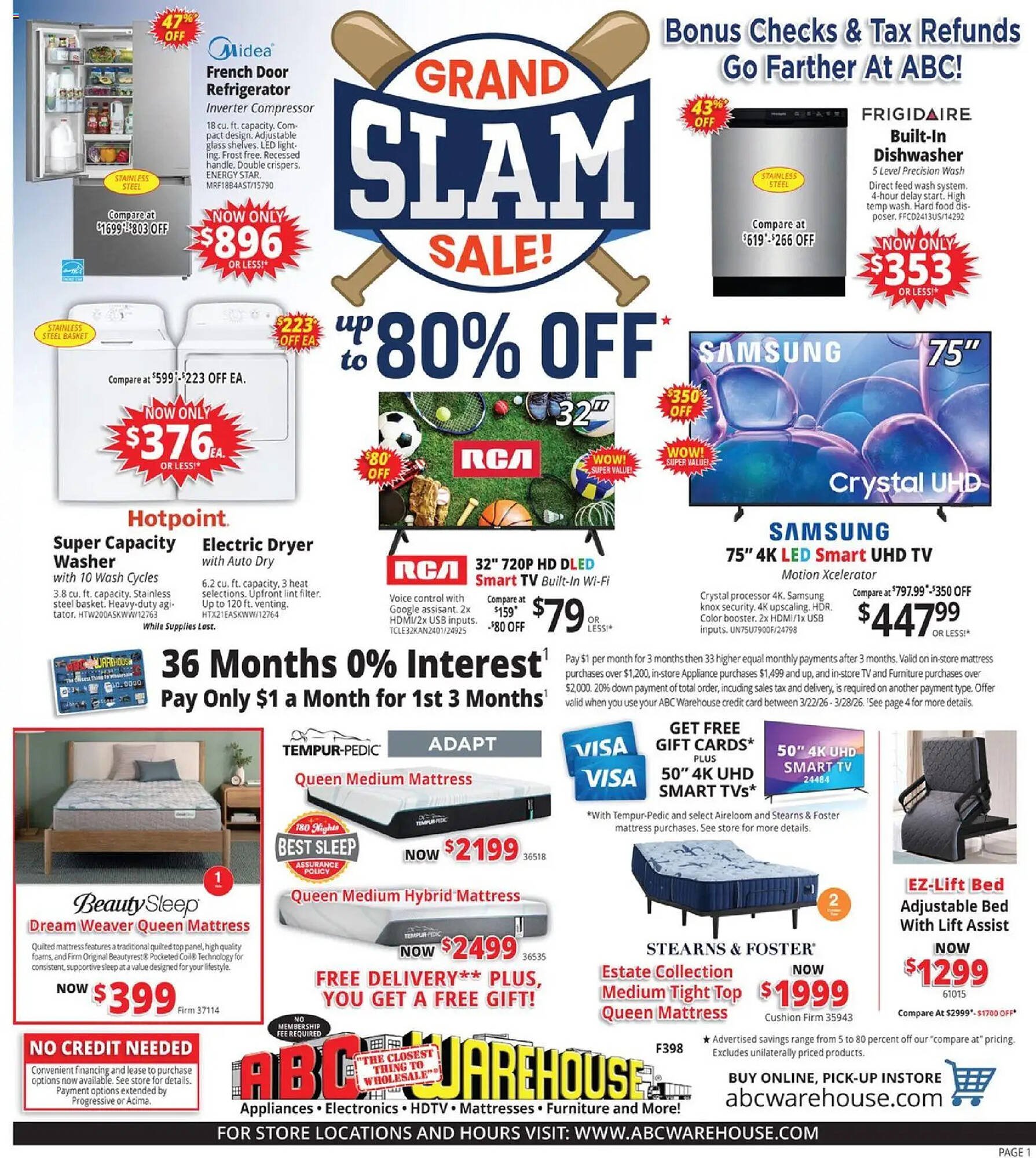 ABC Warehouse weekly ad