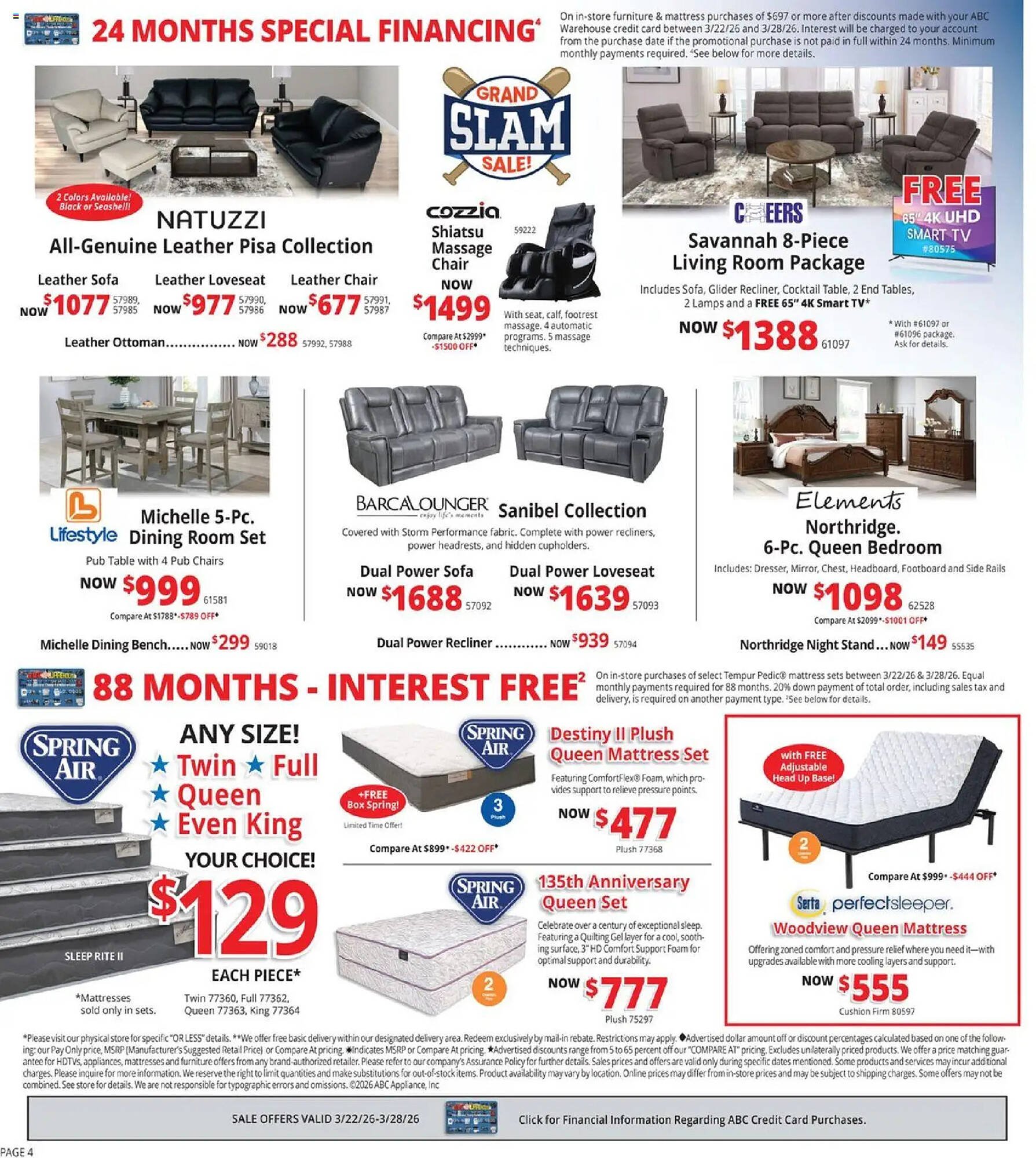 ABC Warehouse weekly ad