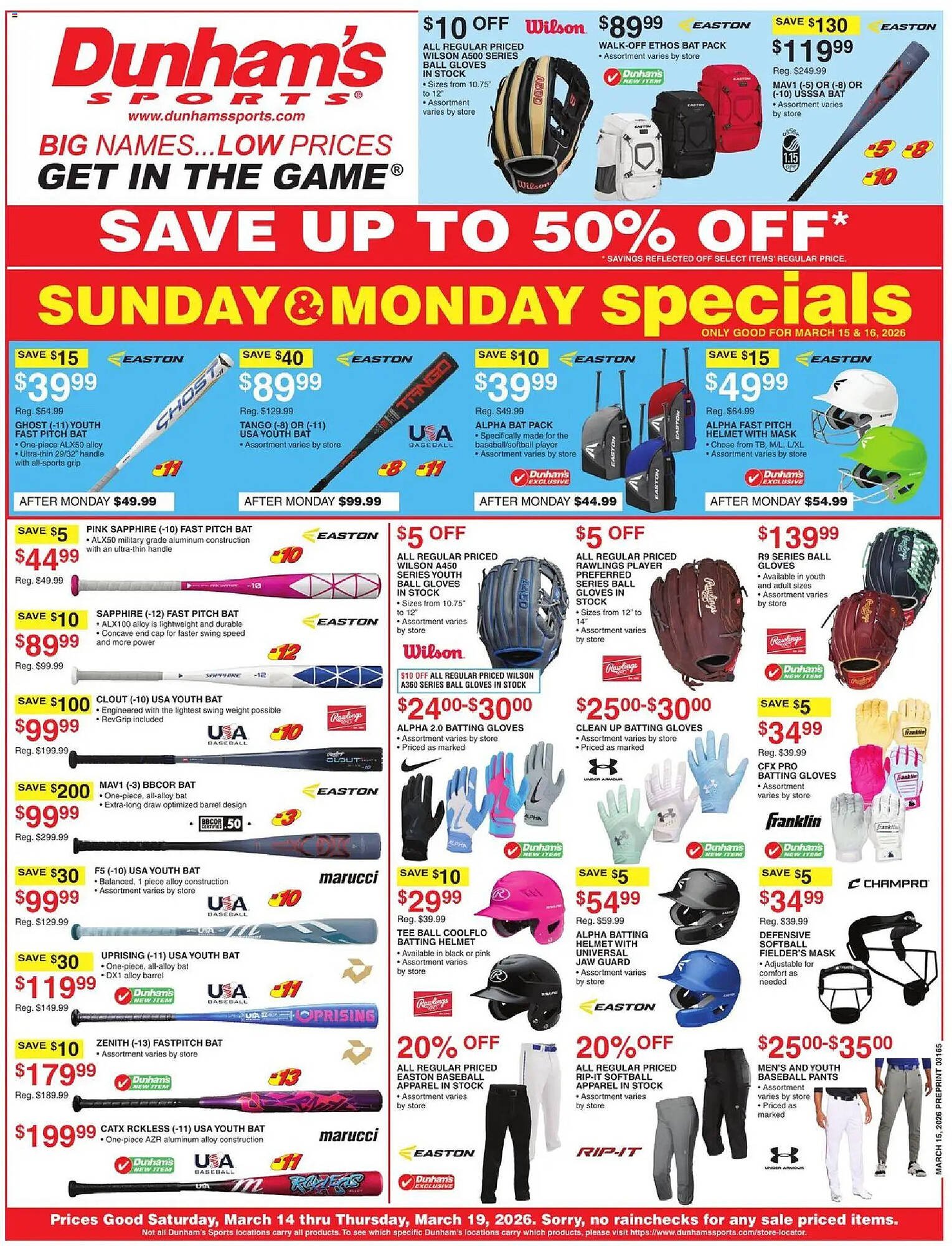 Dunham's Sports weekly ad