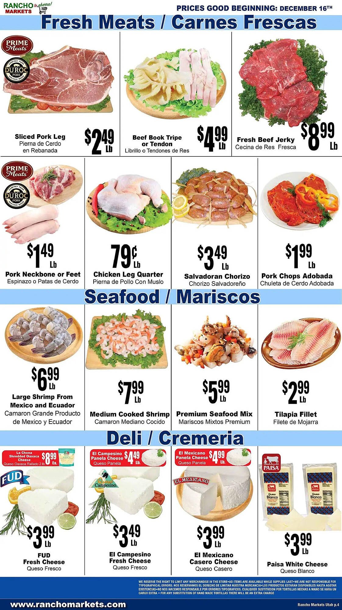 Rancho Markets weekly ad