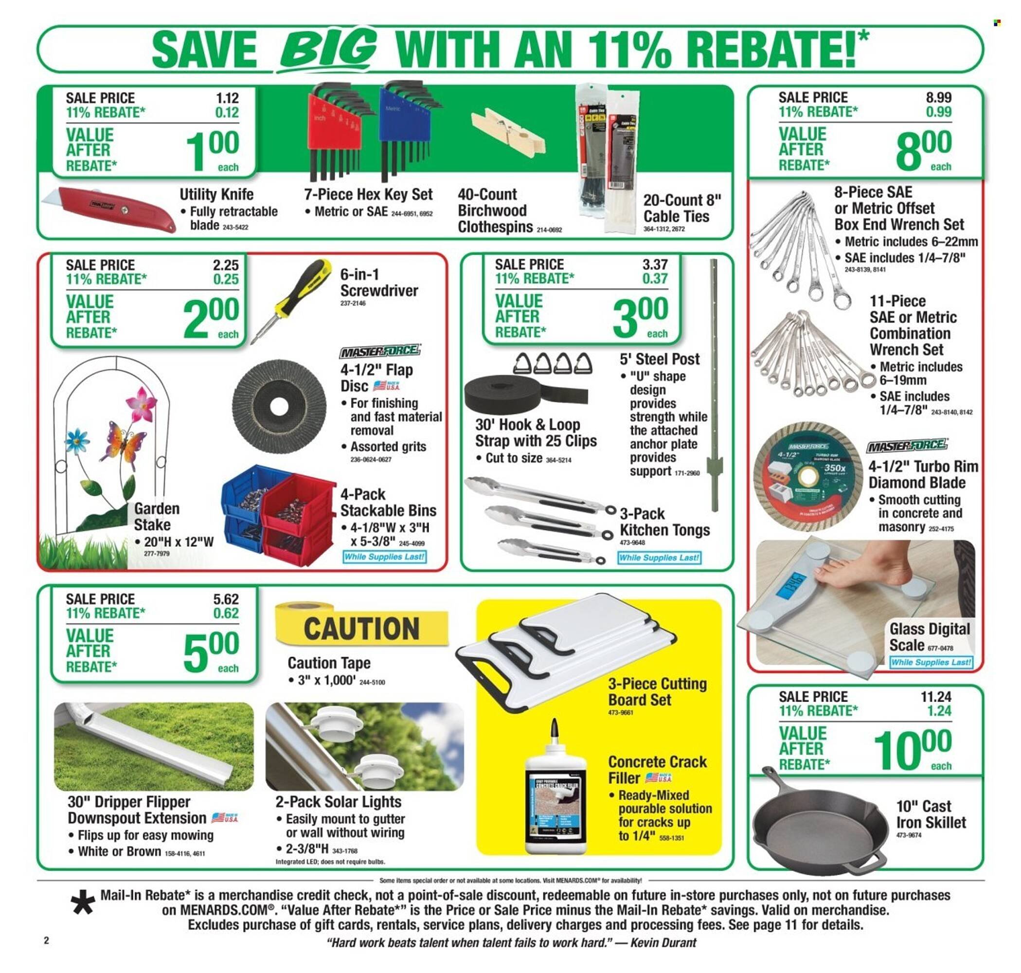 Menards weekly ad