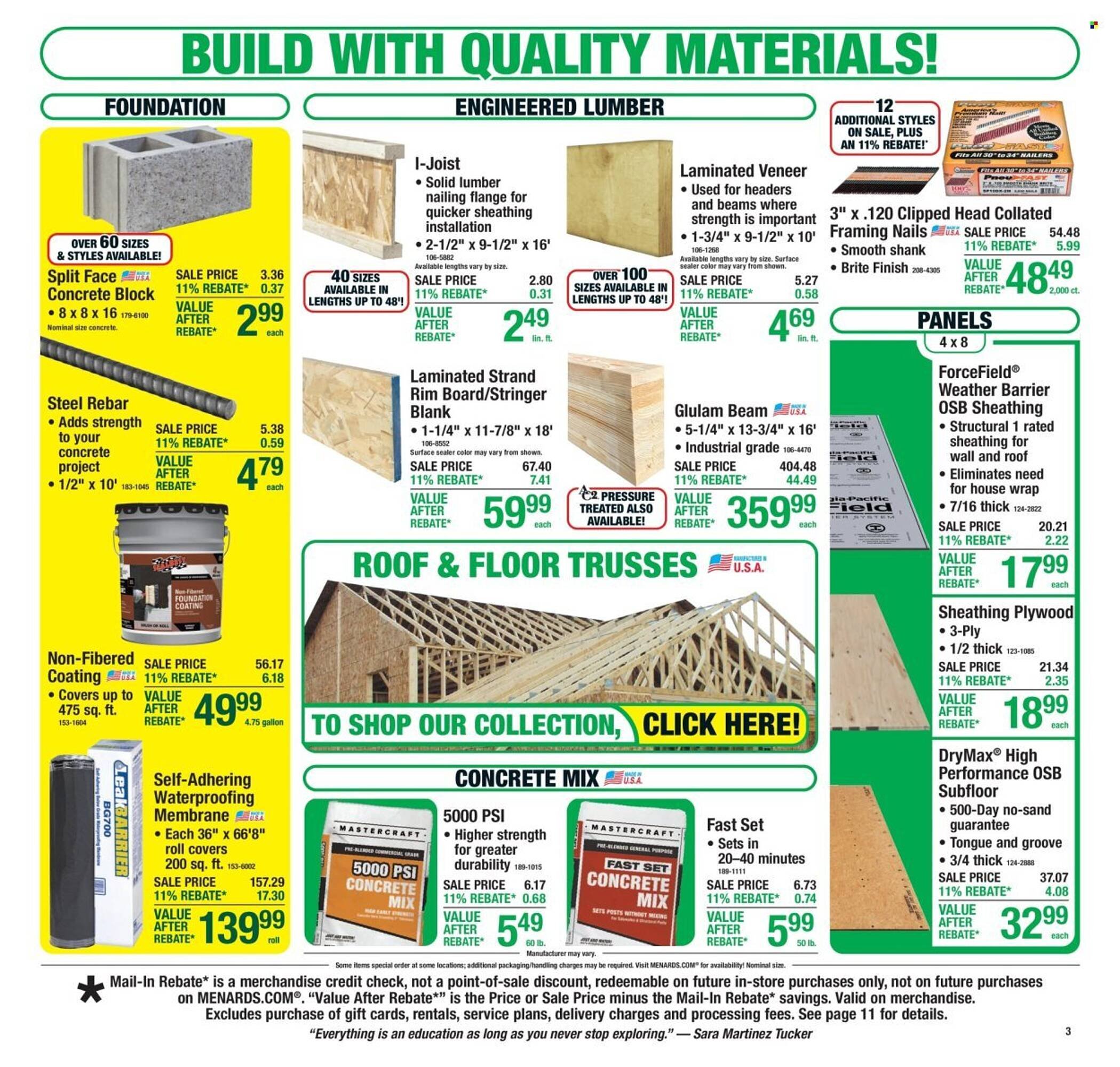 Menards weekly ad