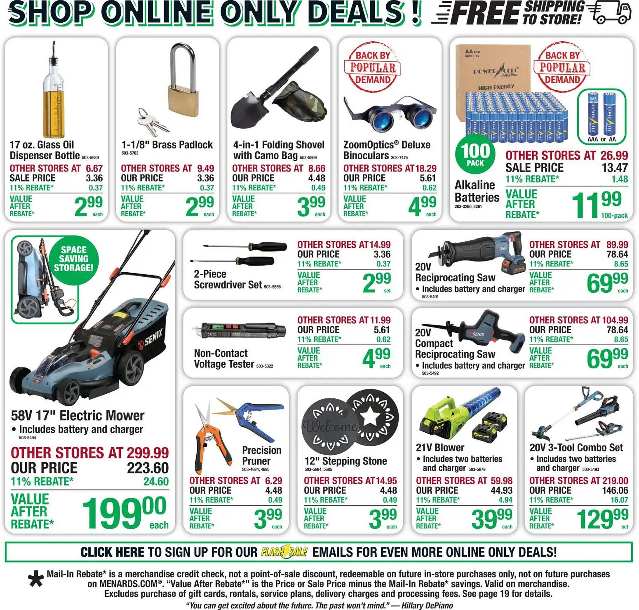 Menards weekly ad