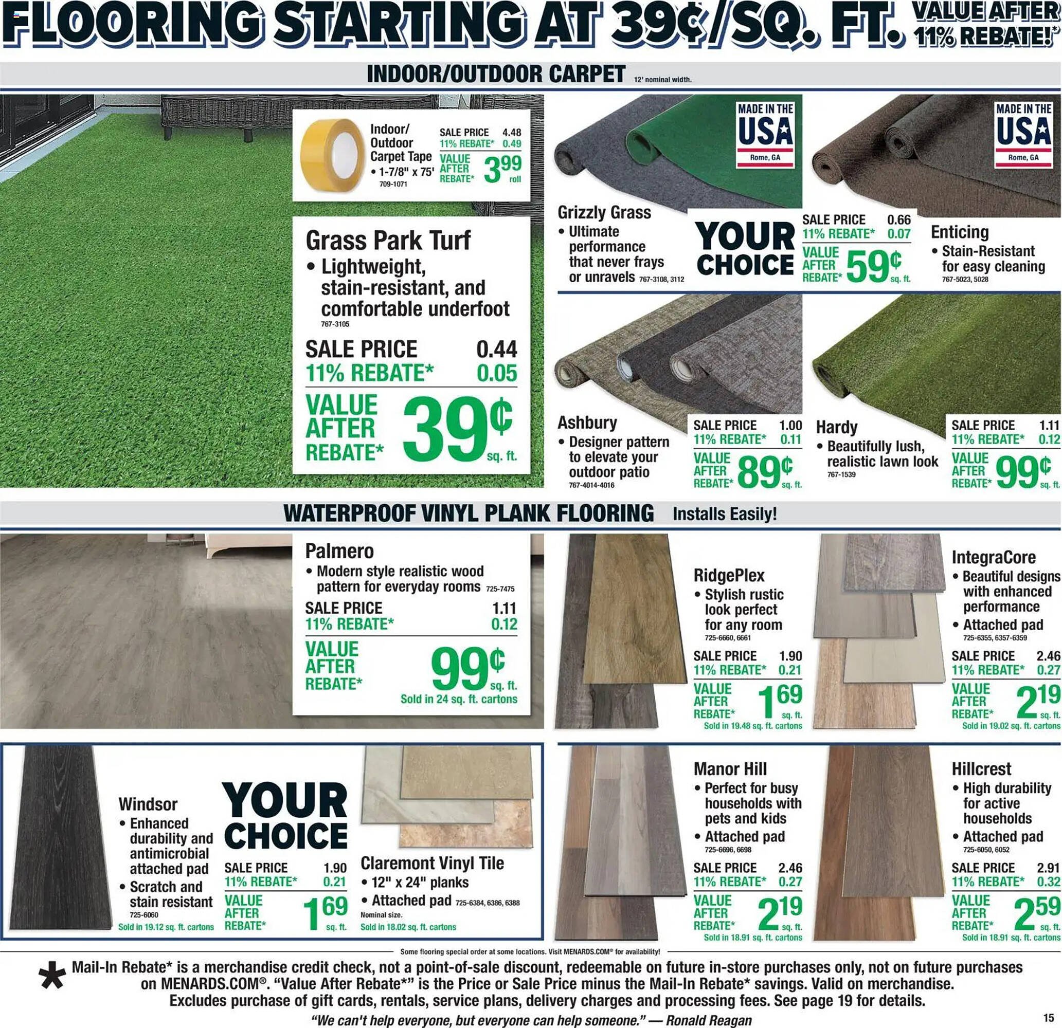 Menards weekly ad