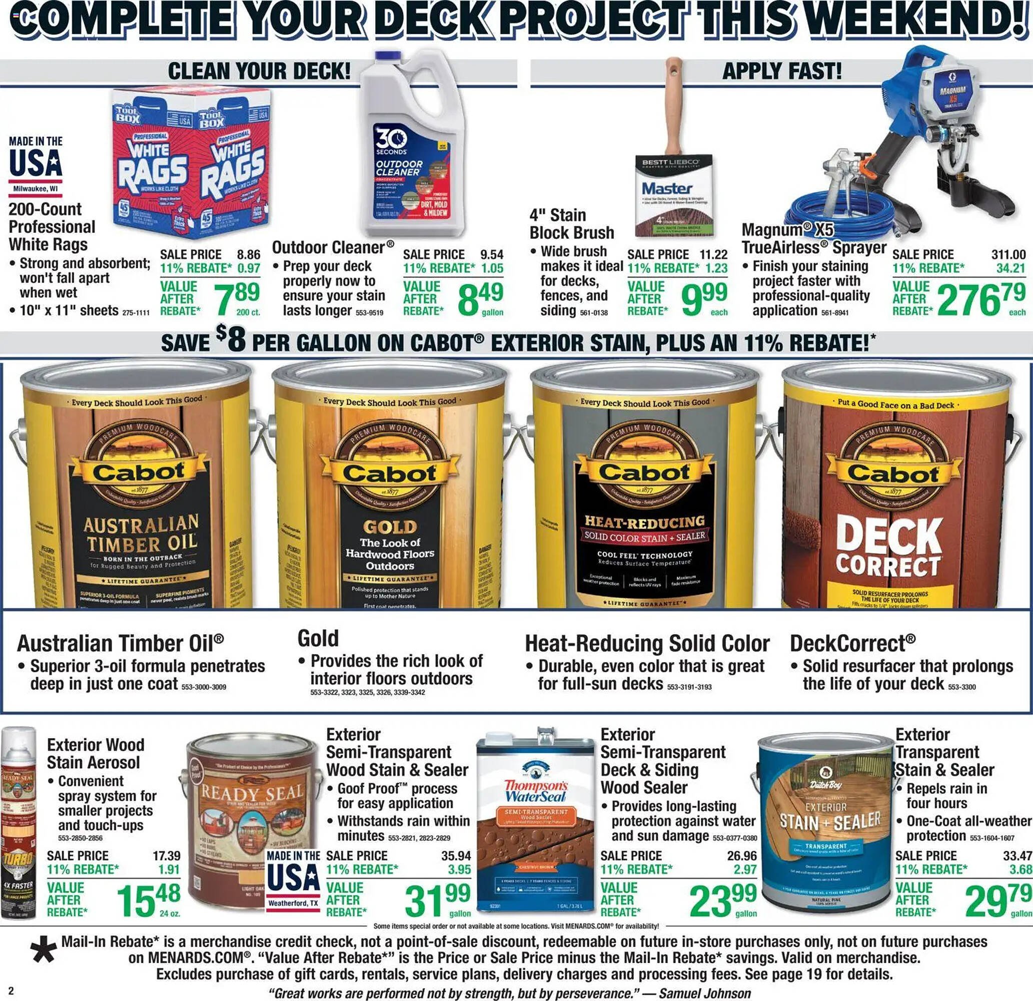 Menards weekly ad