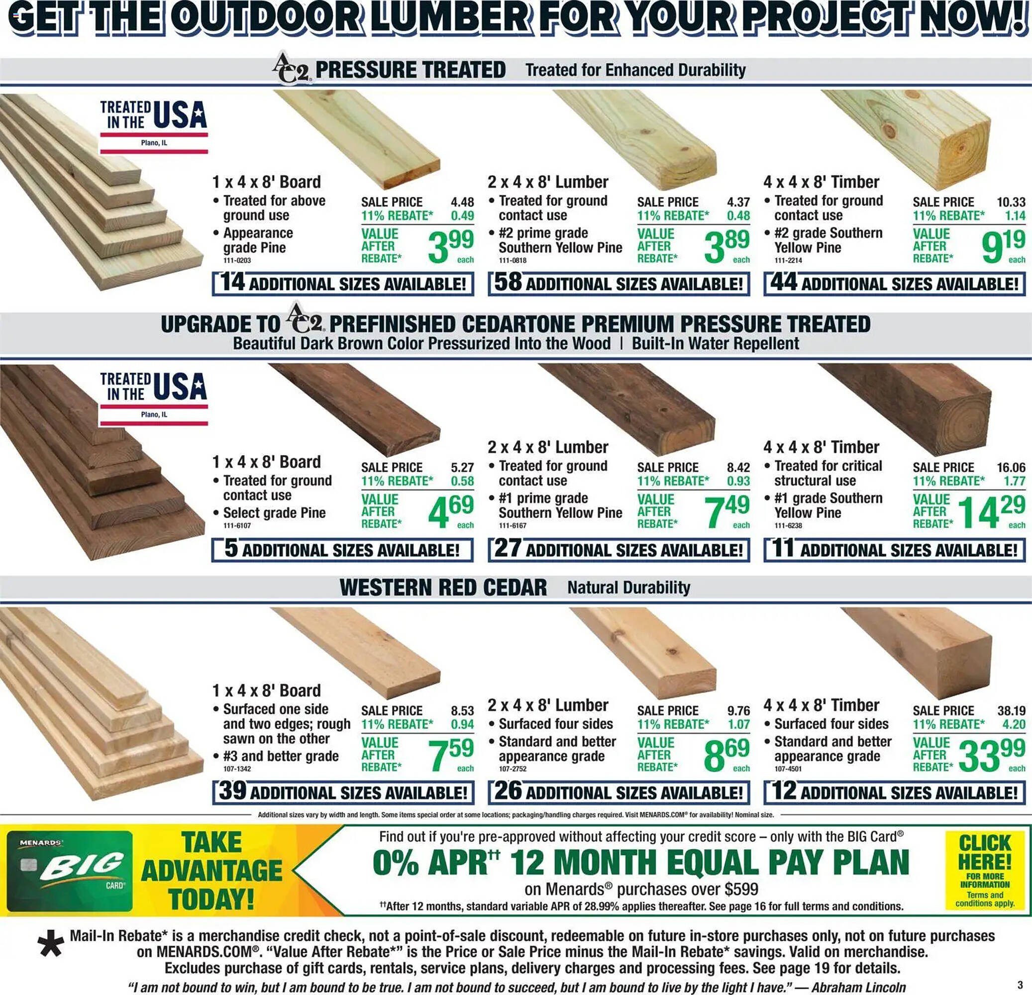 Menards weekly ad