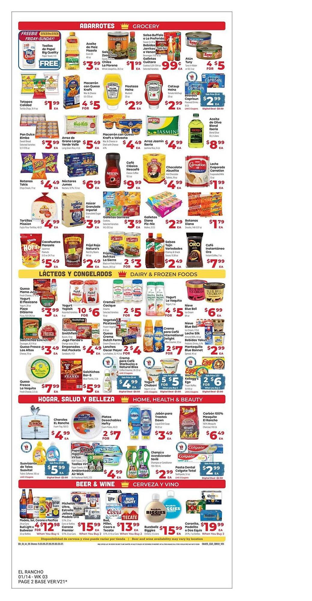 Supermercado El Rancho weekly ad