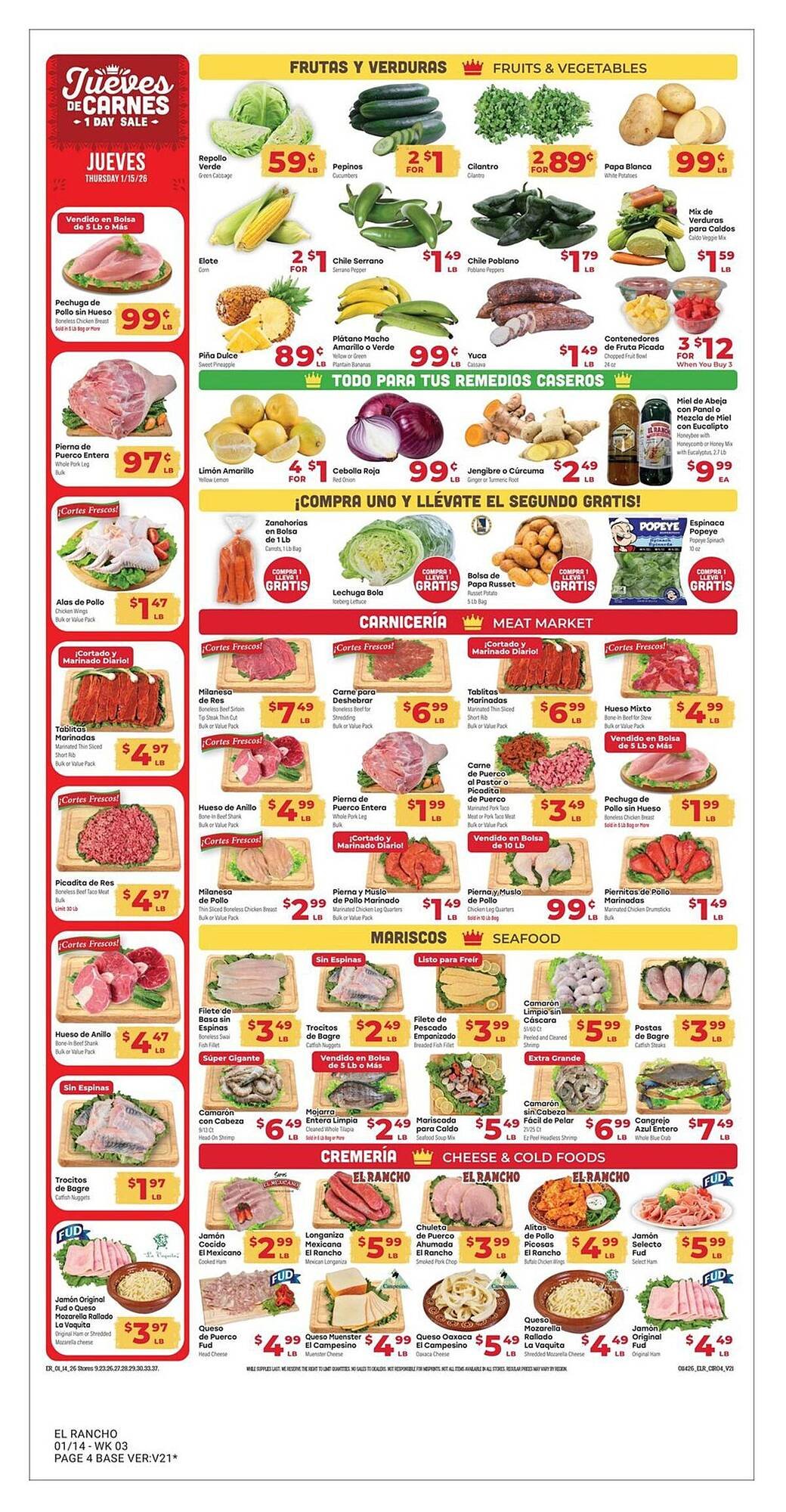 Supermercado El Rancho weekly ad