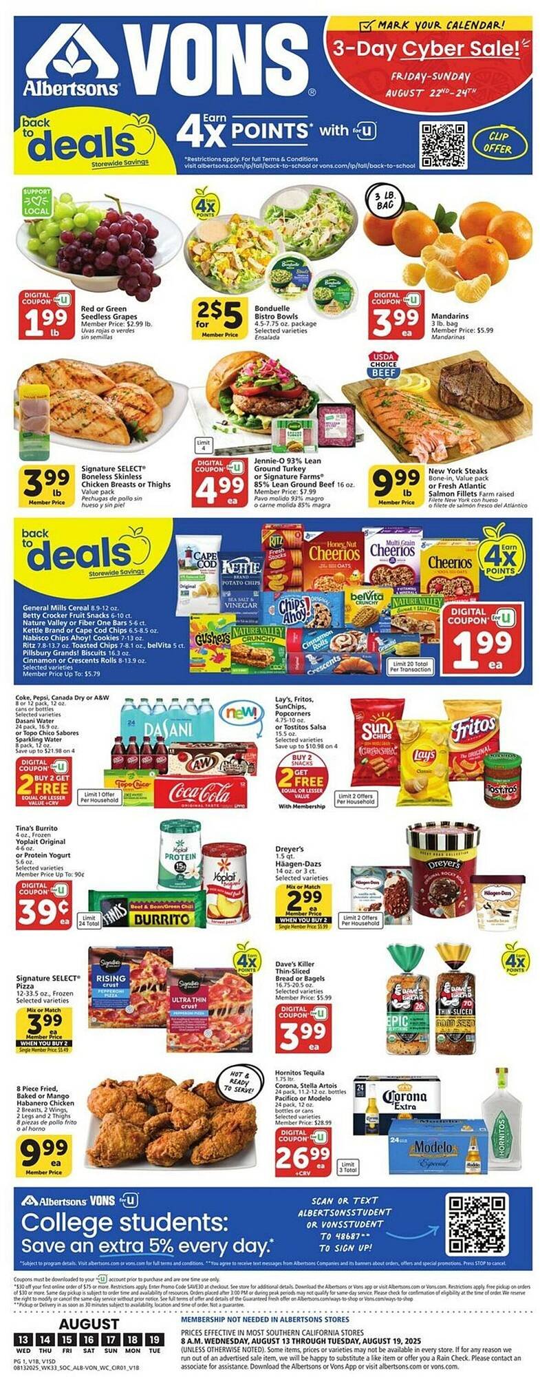 Vons Weekly Ad (2025-08-13 - 2025-08-19) | 1
