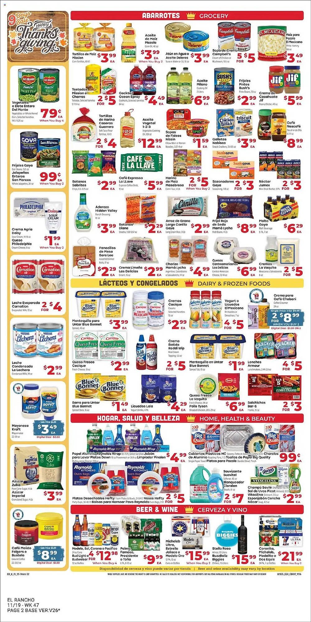 Supermercado El Rancho weekly ad