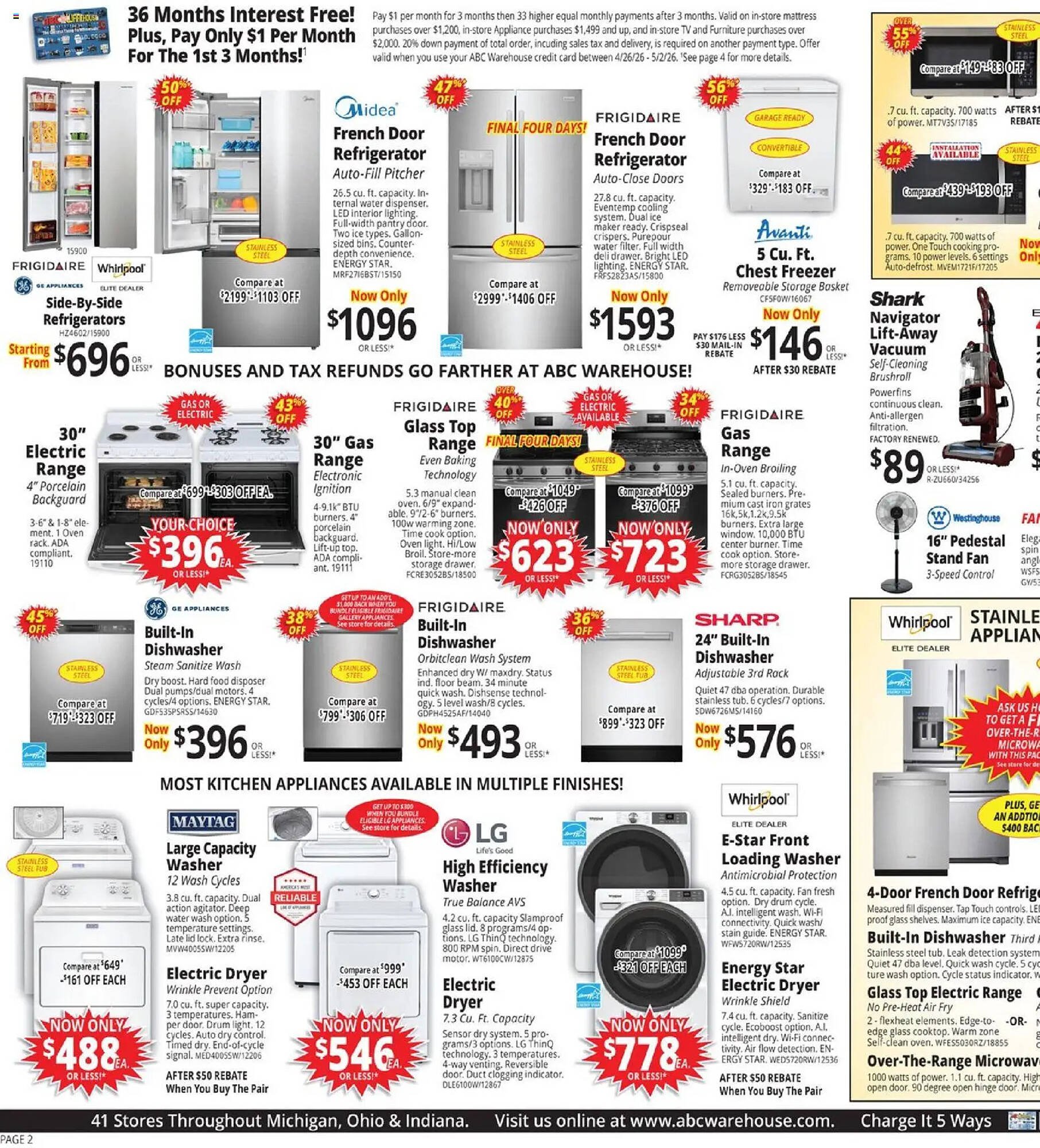 ABC Warehouse weekly ad
