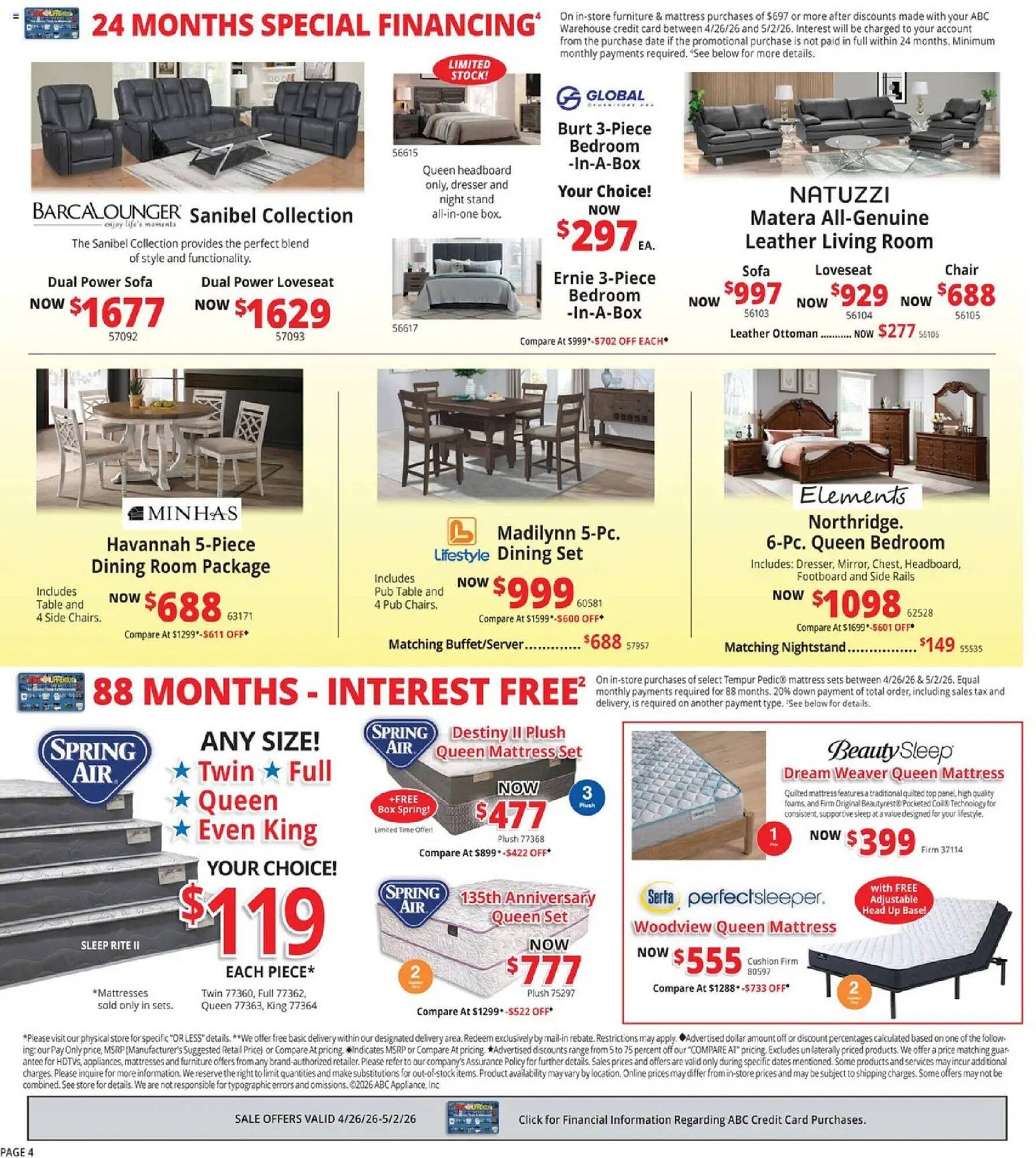 ABC Warehouse weekly ad