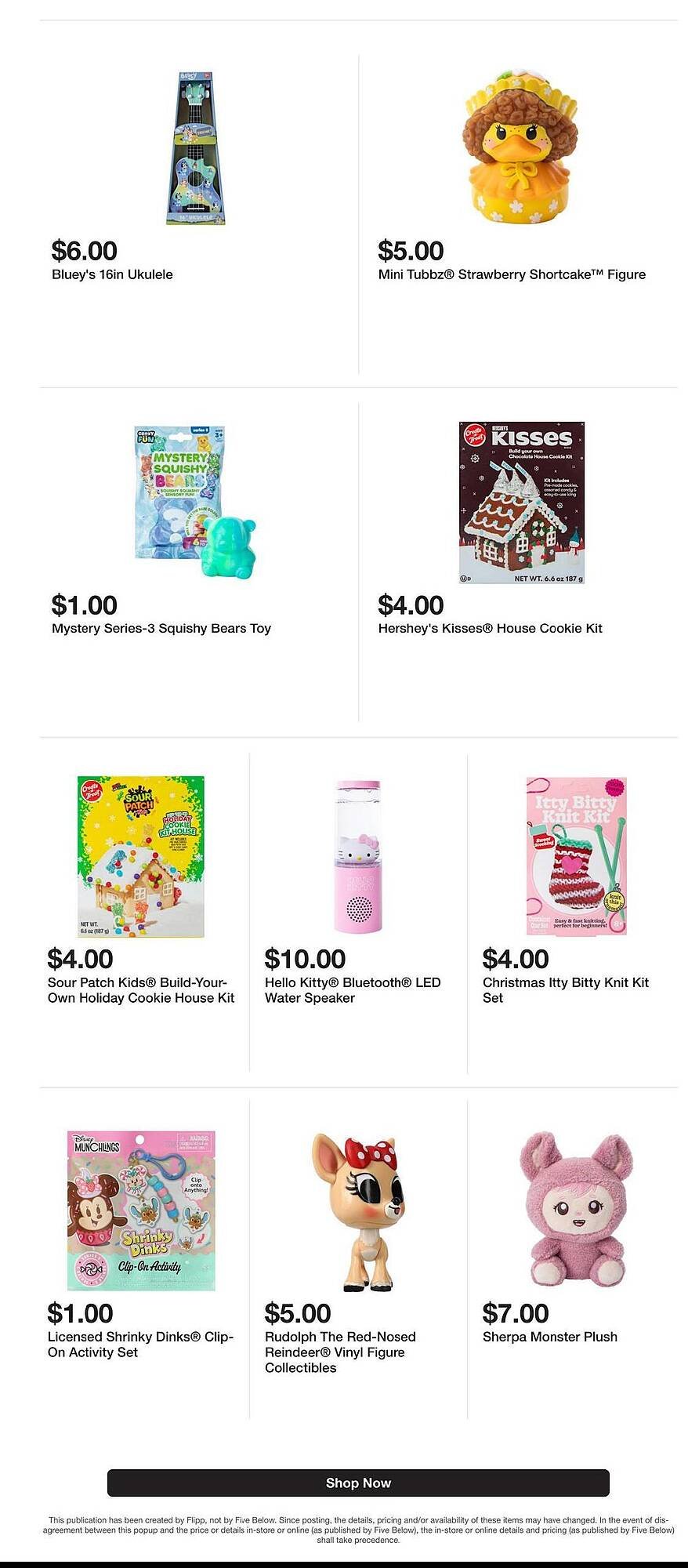 Five Below weekly ad