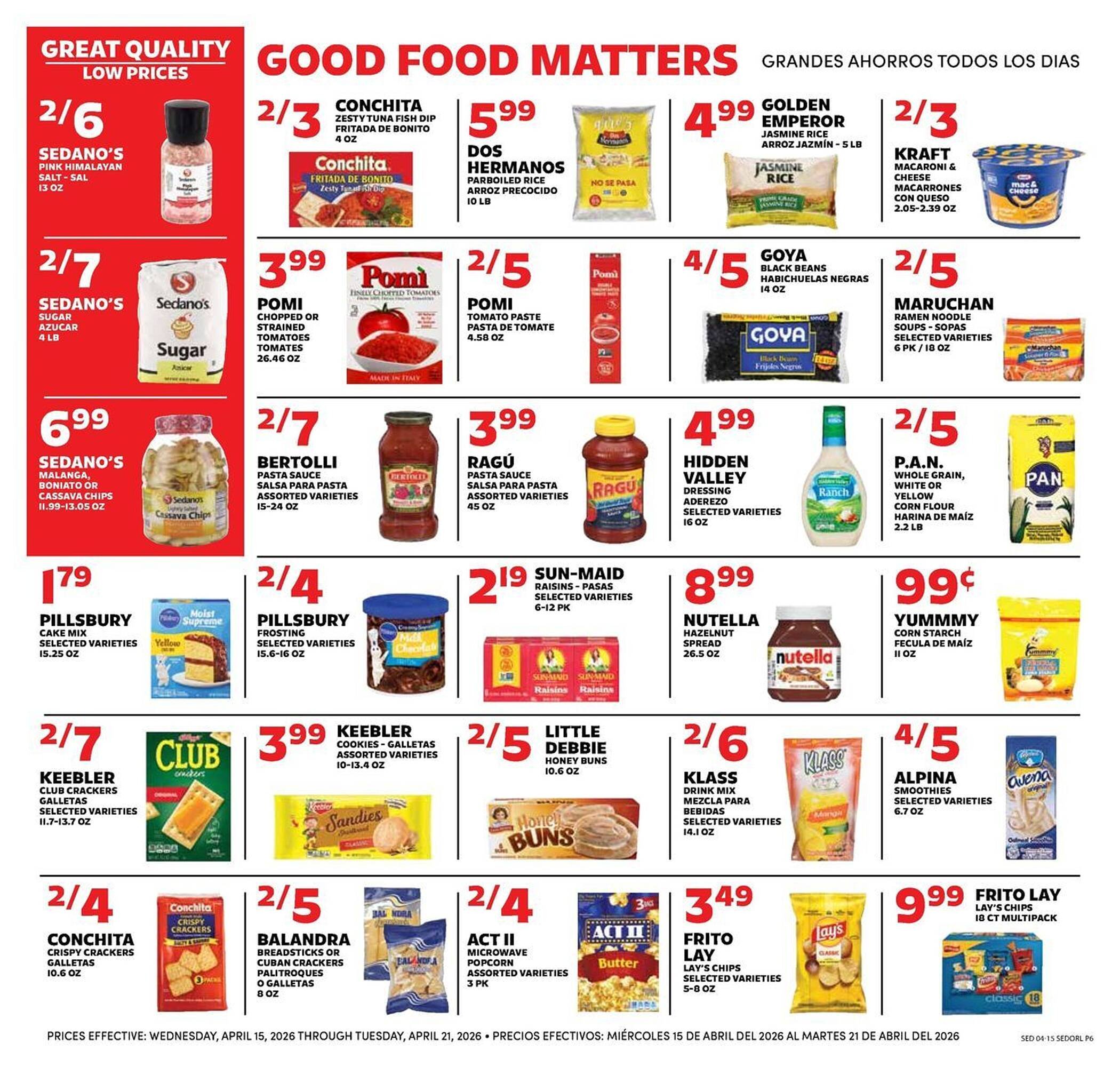 Sedano's weekly ad